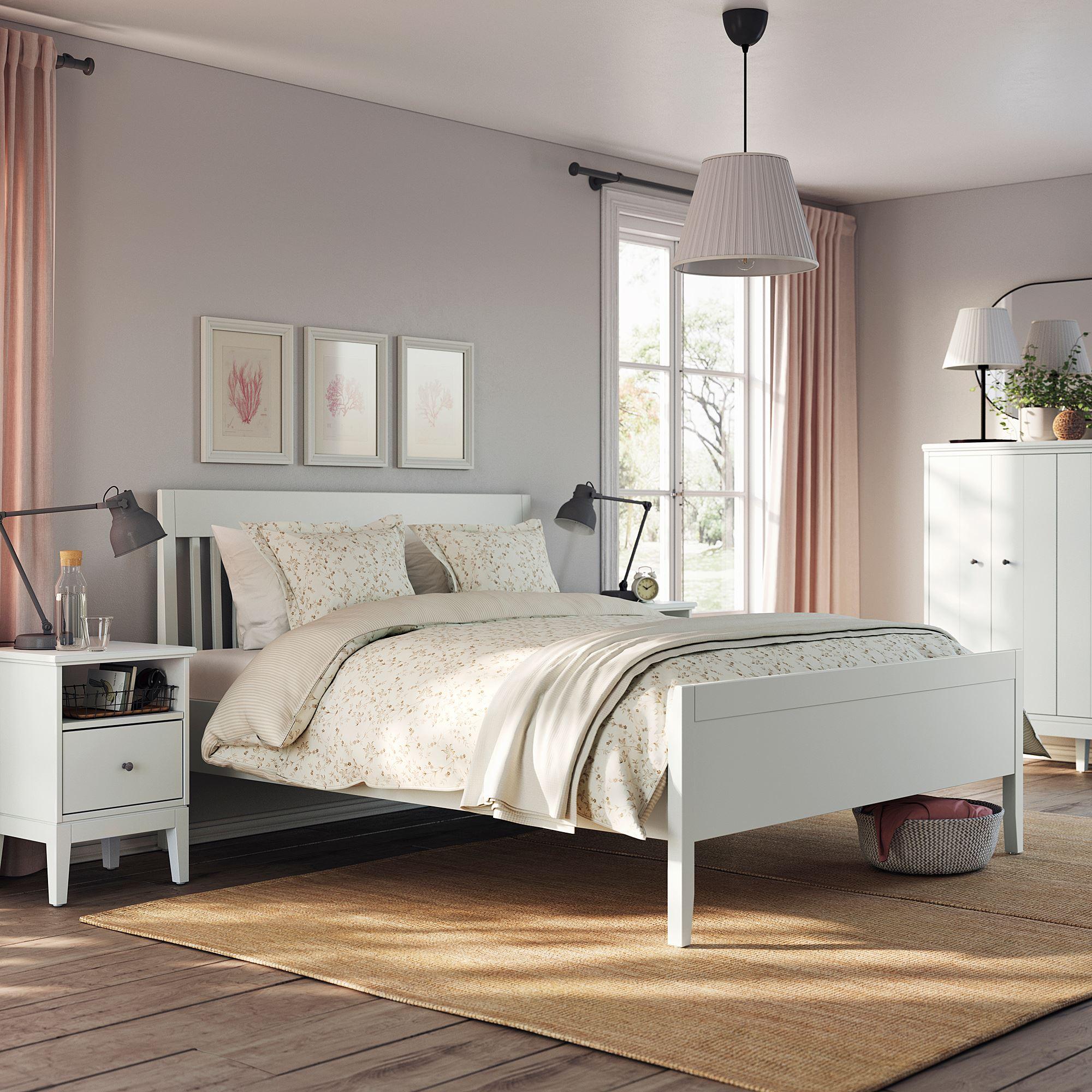 IDANAS IKEA  Каркас кровати, белый/Лурой 160x200 см