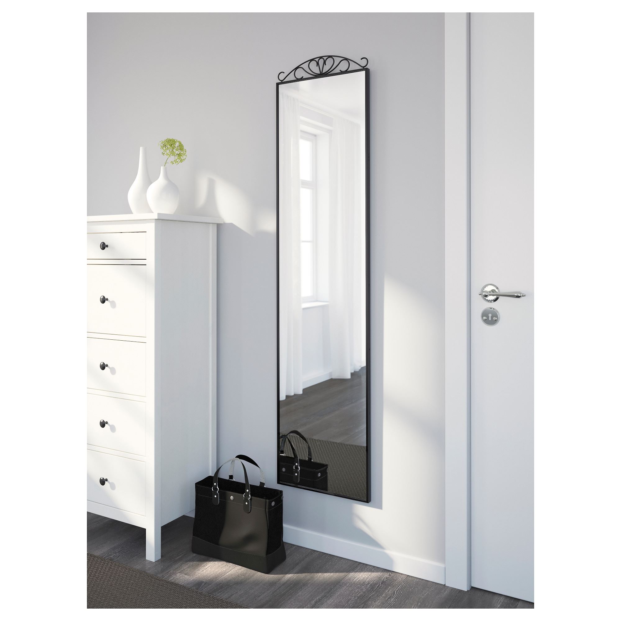 KARMSUND IKEA Зеркало напольное, черный 40x167 см