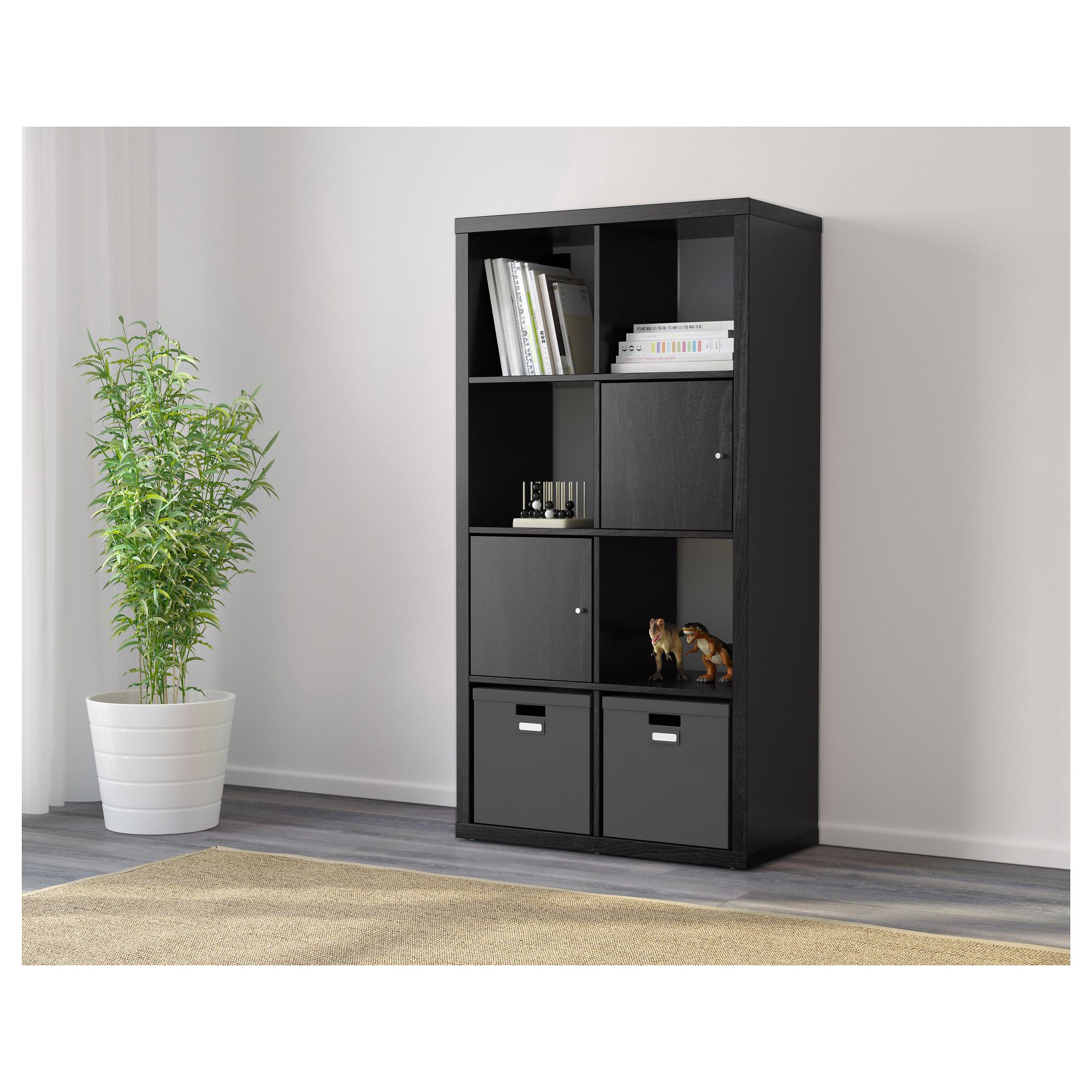 KALLAX IKEA КАЛЛАКС Стеллаж, черно-коричневый 77x147 см