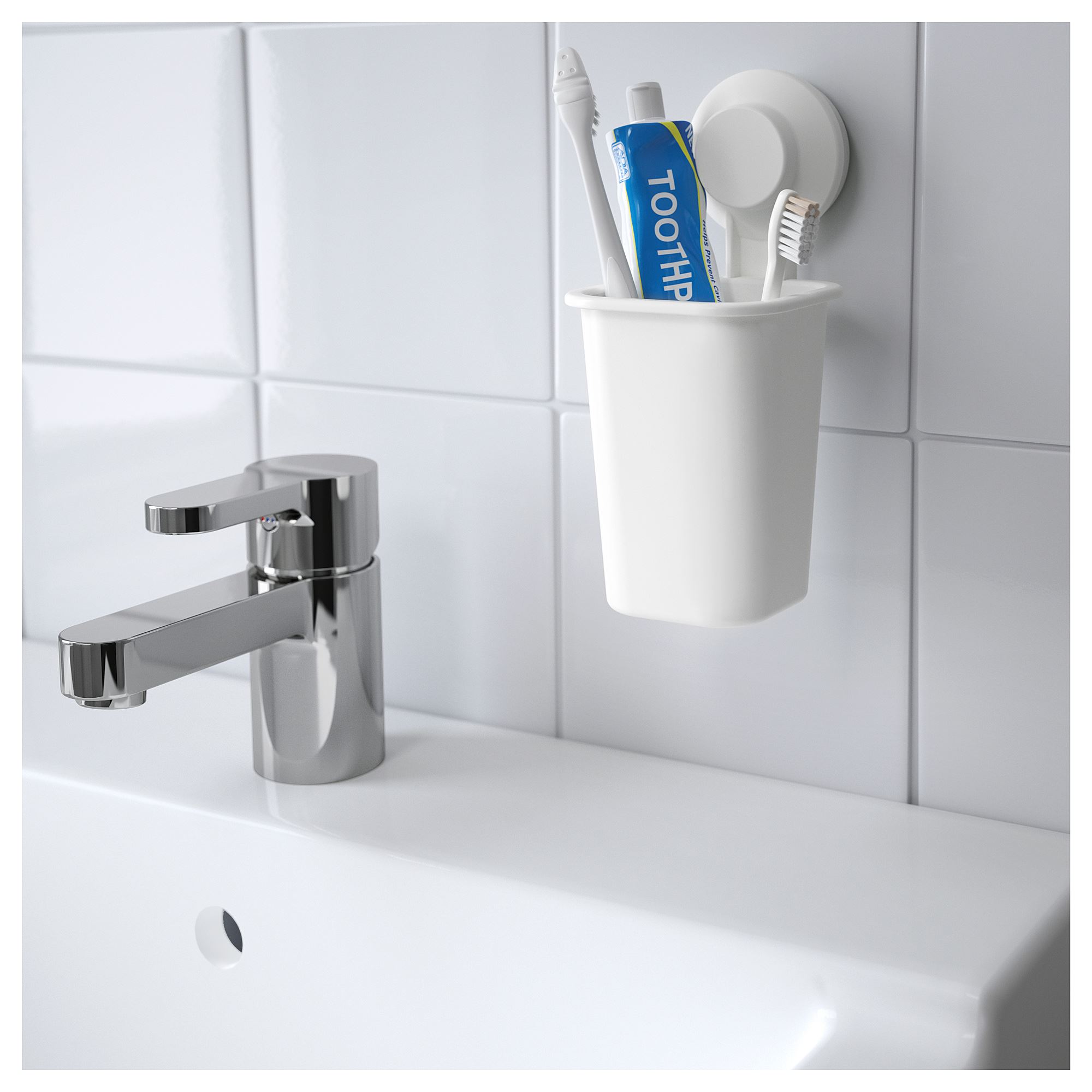 TISKEN IKEA ТИСКЕН Держатель для зубных щеток, белый