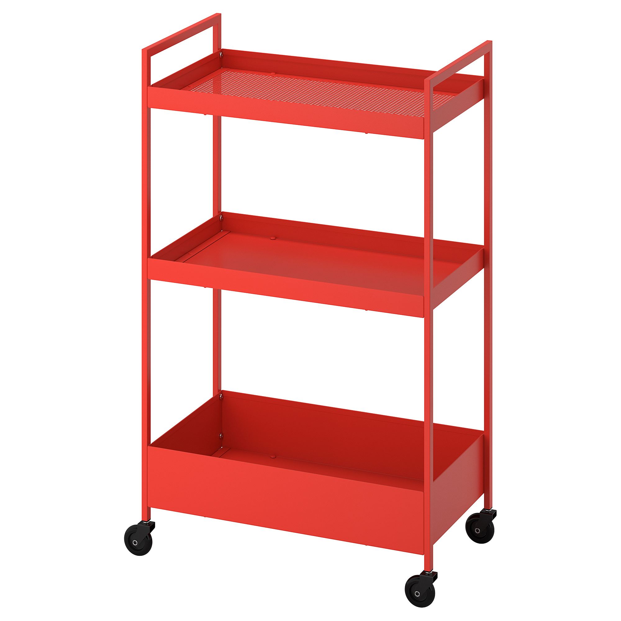 NISSAFORS IKEA Тележка, белый красно-оранжевый 50.5x30x83 см  (ТОВАР ВЫШЕЛ ИЗ АССОРТИМЕНТА)