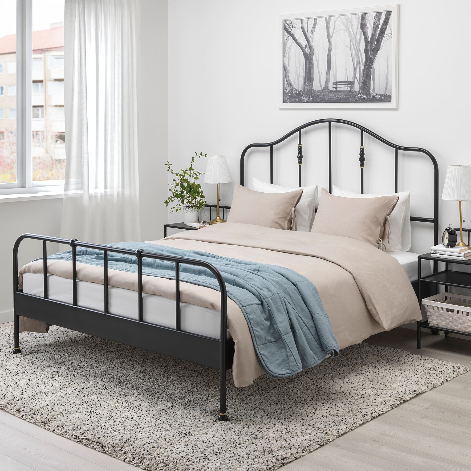 SAGSTUA/LUROY IKEA Каркас кровати, черный 140x200 см  (ТОВАР ВЫШЕЛ ИЗ АССОРТИМЕНТА)
