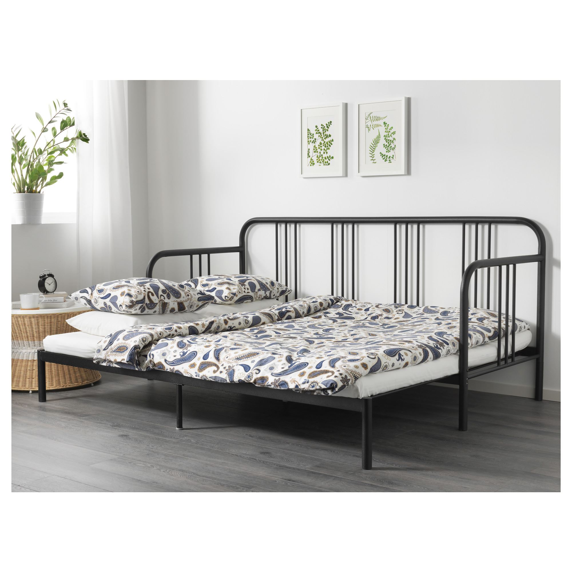 FYRESDAL IKEA Каркас кровати-кушетки, черный 80x200 см