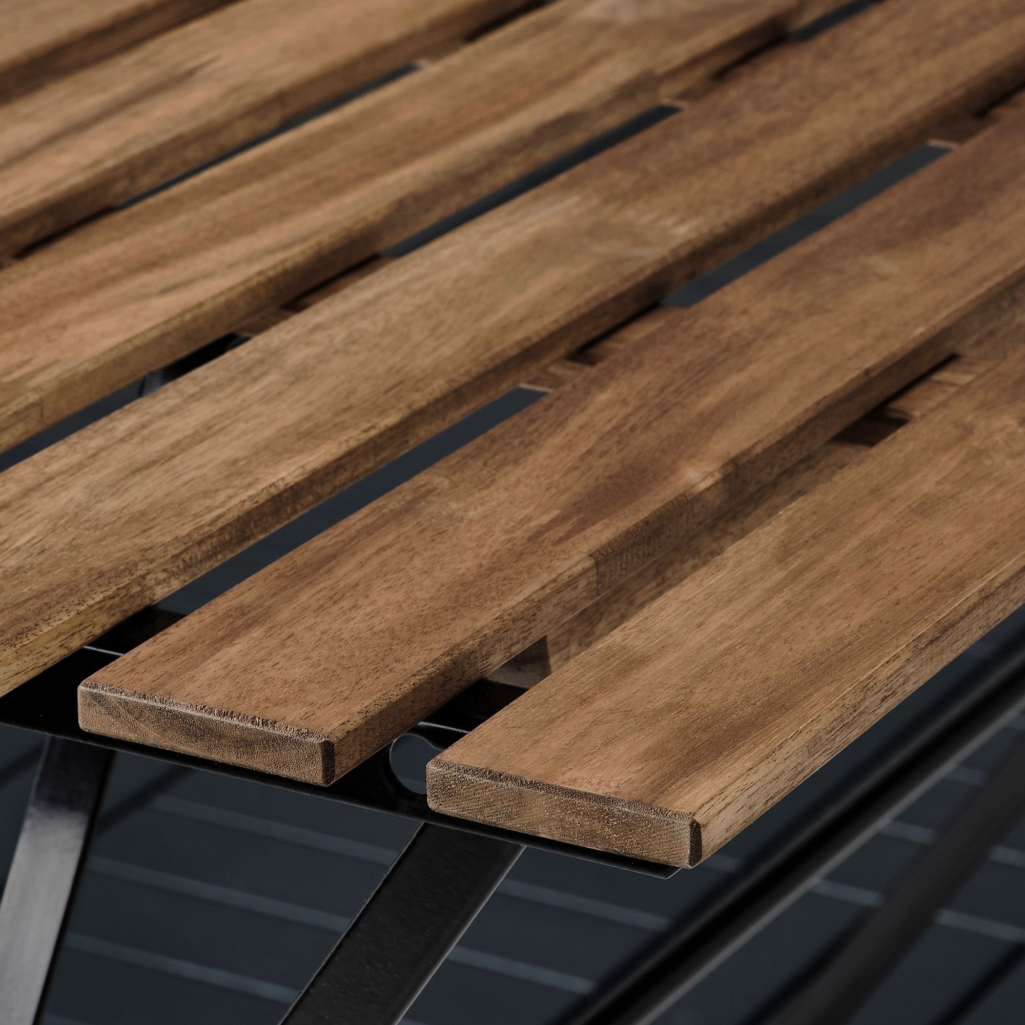 TARNO IKEA ТЭРНО Садовый стол, черный/светло-коричневая морилка 100x54 см