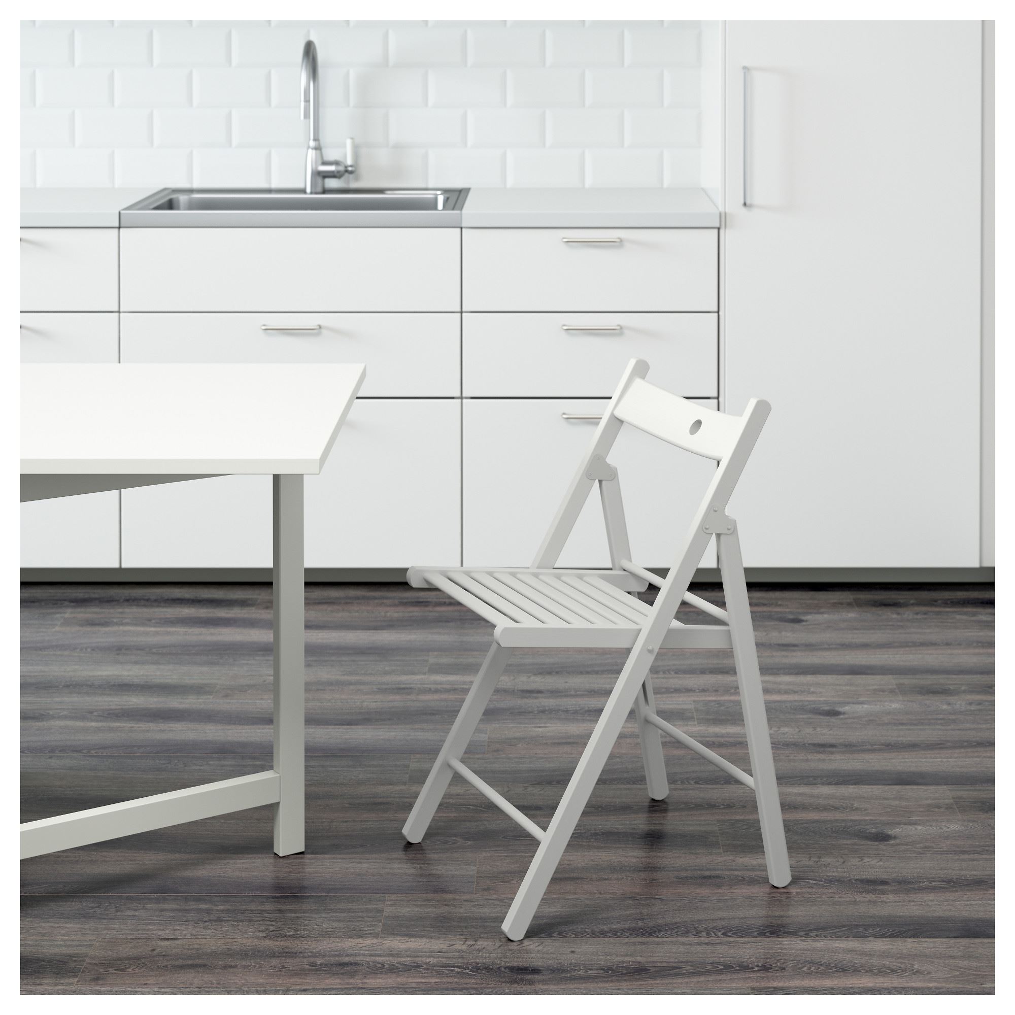 TERJE IKEA ТЕРЬЕ Стул складной, белый  (ТОВАР ВЫШЕЛ ИЗ АССОРТИМЕНТА)