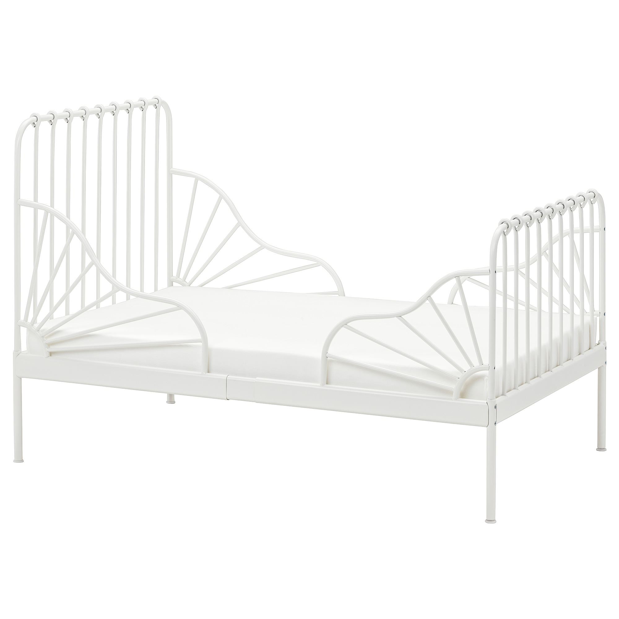 MINNEN/LUROY IKEA Раздвижная кровать с реечным дном, белый 80x200 см