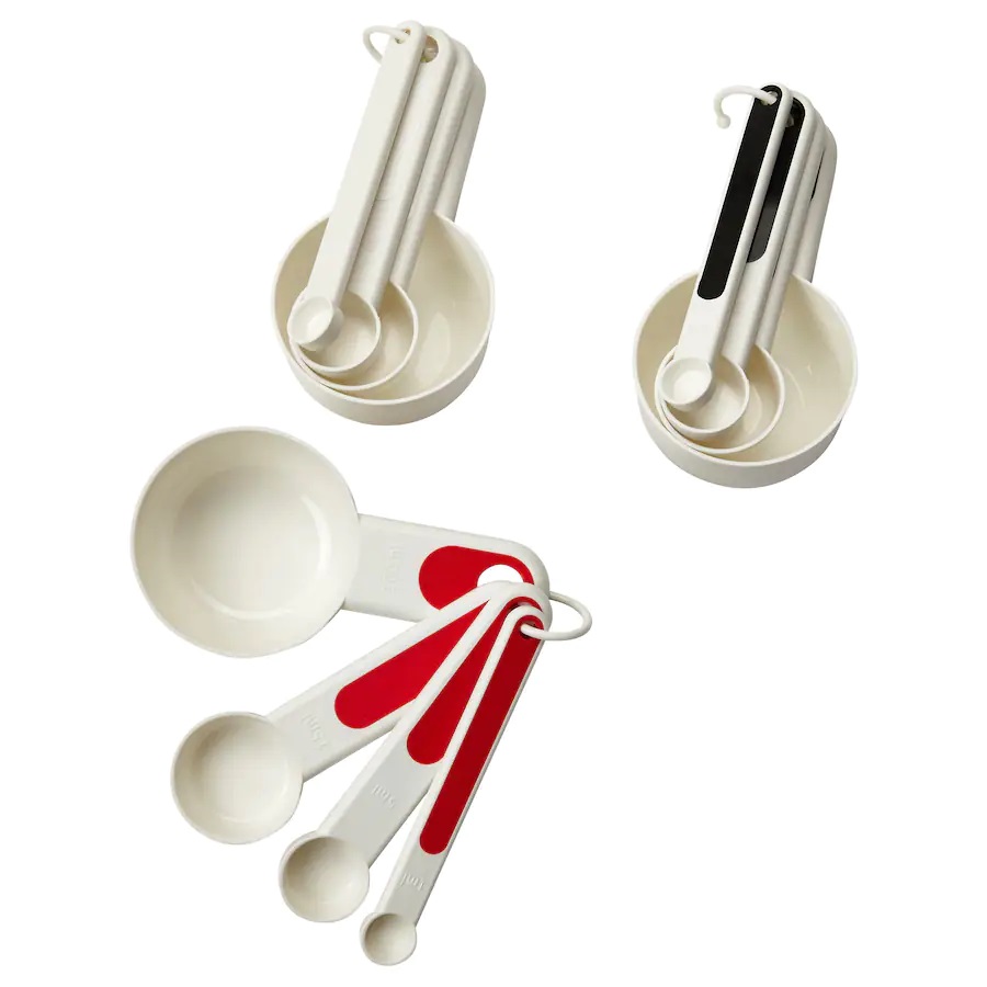 STÄM IKEA СТЭМ Мерные емкости,4 штуки, красный/белый/черный  (ТОВАР ВЫШЕЛ ИЗ АССОРТИМЕНТА)
