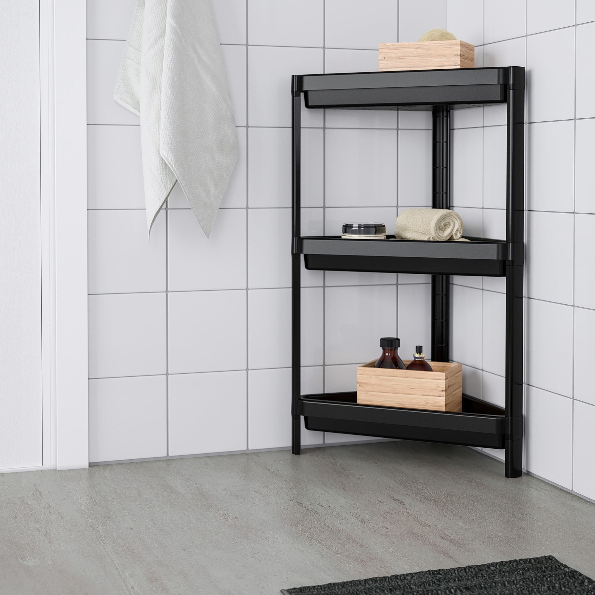 VESKEN IKEA Стеллаж угловой, черный 33x33x71 см