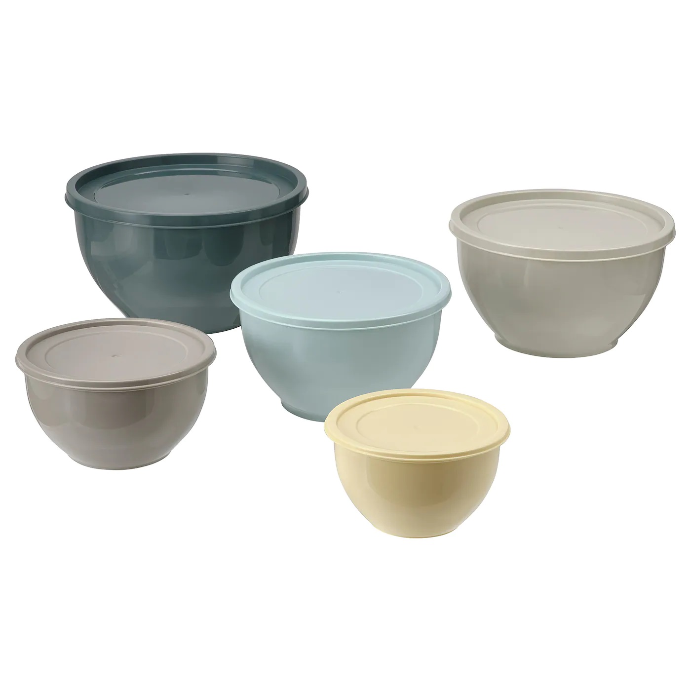 GARNITYREN IKEA Миска с крышкой, набор из 5 шт., разные цвета