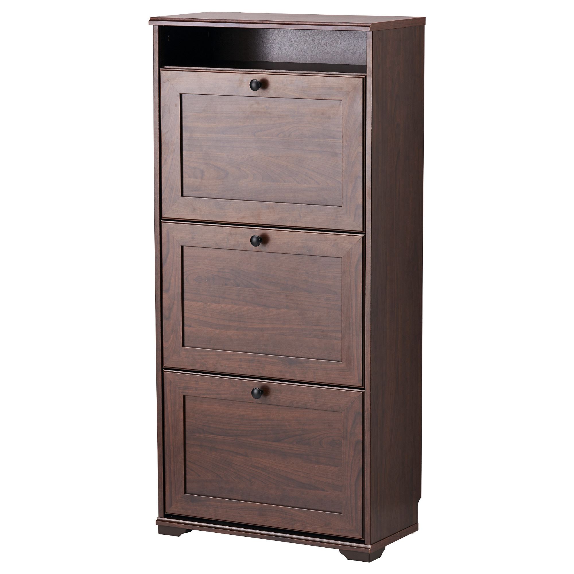 BRUSALI IKEA БРУСАЛИ Галошница,3 отделения, коричневый, 61x30x130 см