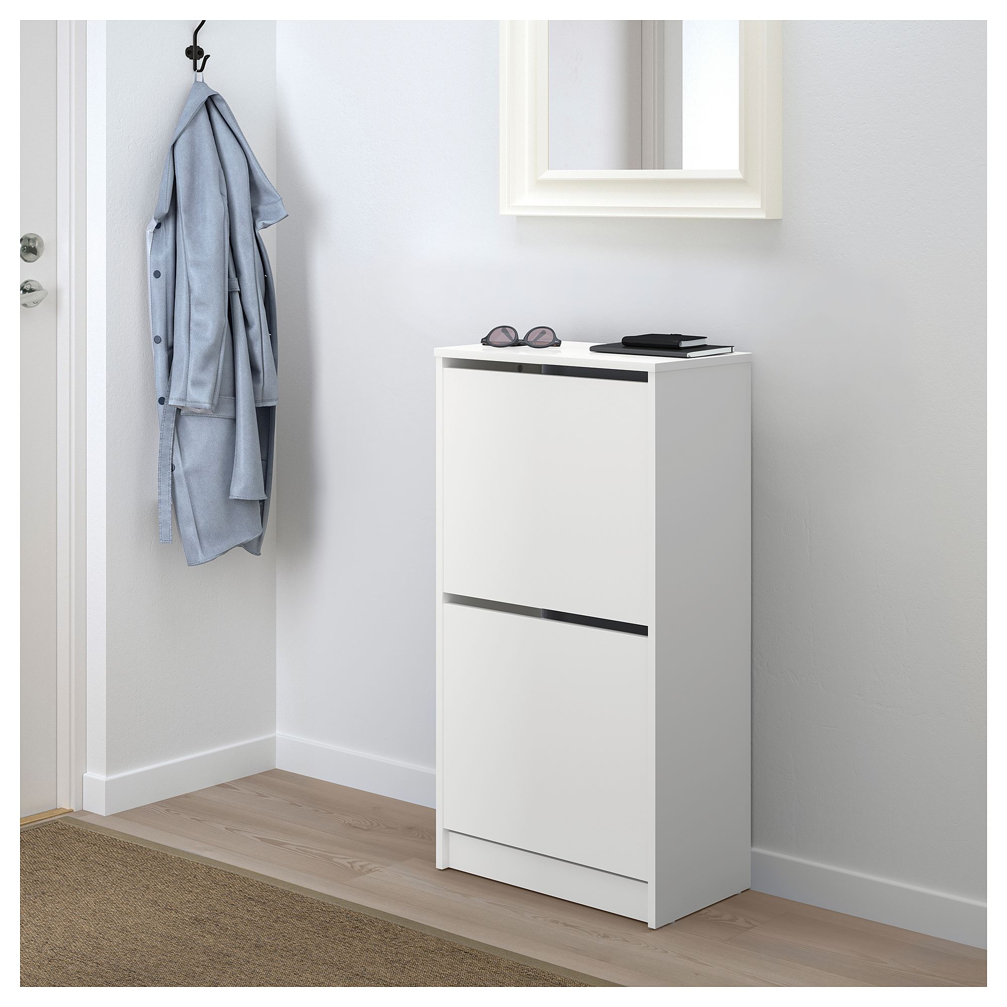 BISSA IKEA Галошница с 2 отделениями, белый, 49x28x93 см