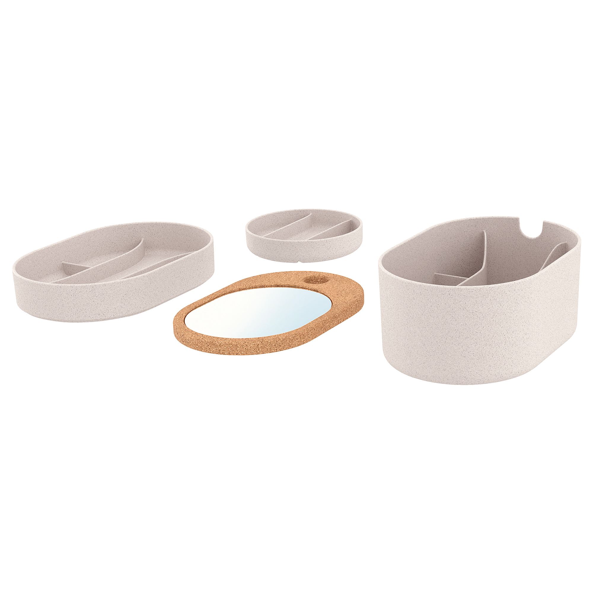 SAXBORGA IKEA Коробка с зеркальной крышкой, пластик пробка, 24x17 см
