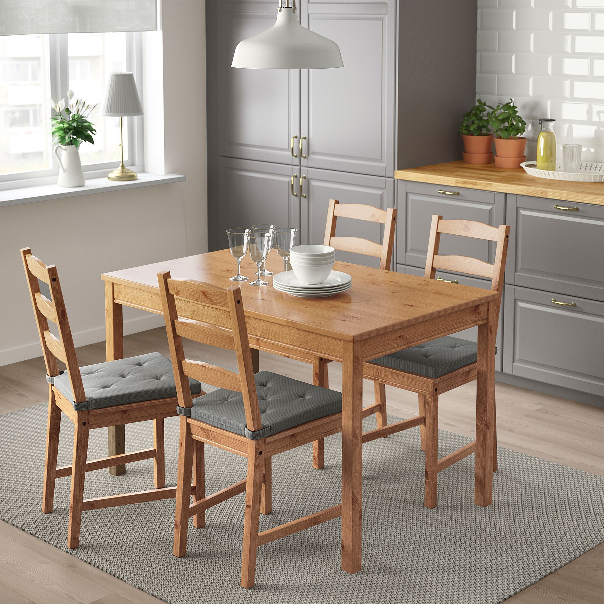 ЙОККМОК IKEA JOKKMOKK Стол и 4 стула, морилка,антик