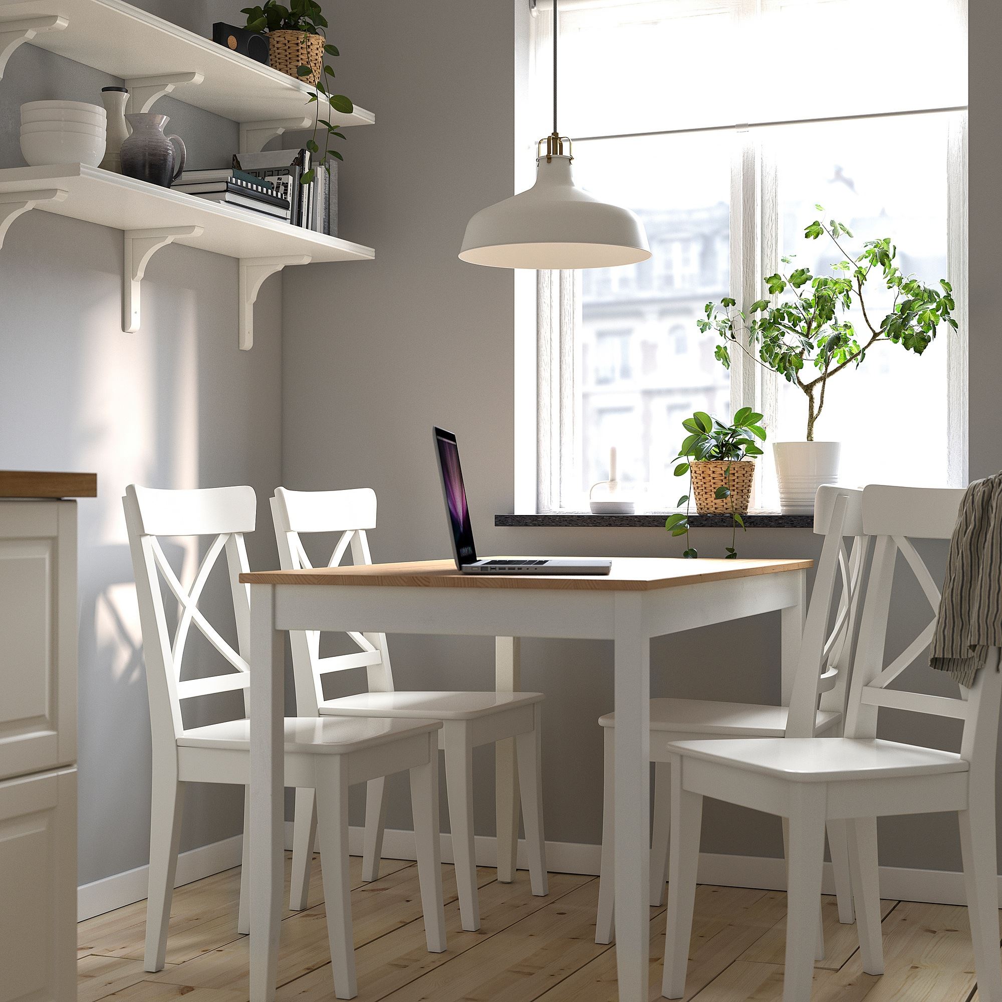 ЛЕРХАМН/ИНГОЛЬФ IKEA INGOLF/LERHAMN Стол и 4 стула, 118x74 cm  (ТОВАР ВЫШЕЛ ИЗ АССОРТИМЕНТА)