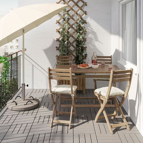 ASKHOLMEN IKEA АСКХОЛЬМЕН Садовый стол, складной светло-коричневая морилка, 112x62 см  (ТОВАР ВЫШЕЛ ИЗ АССОРТИМЕНТА)