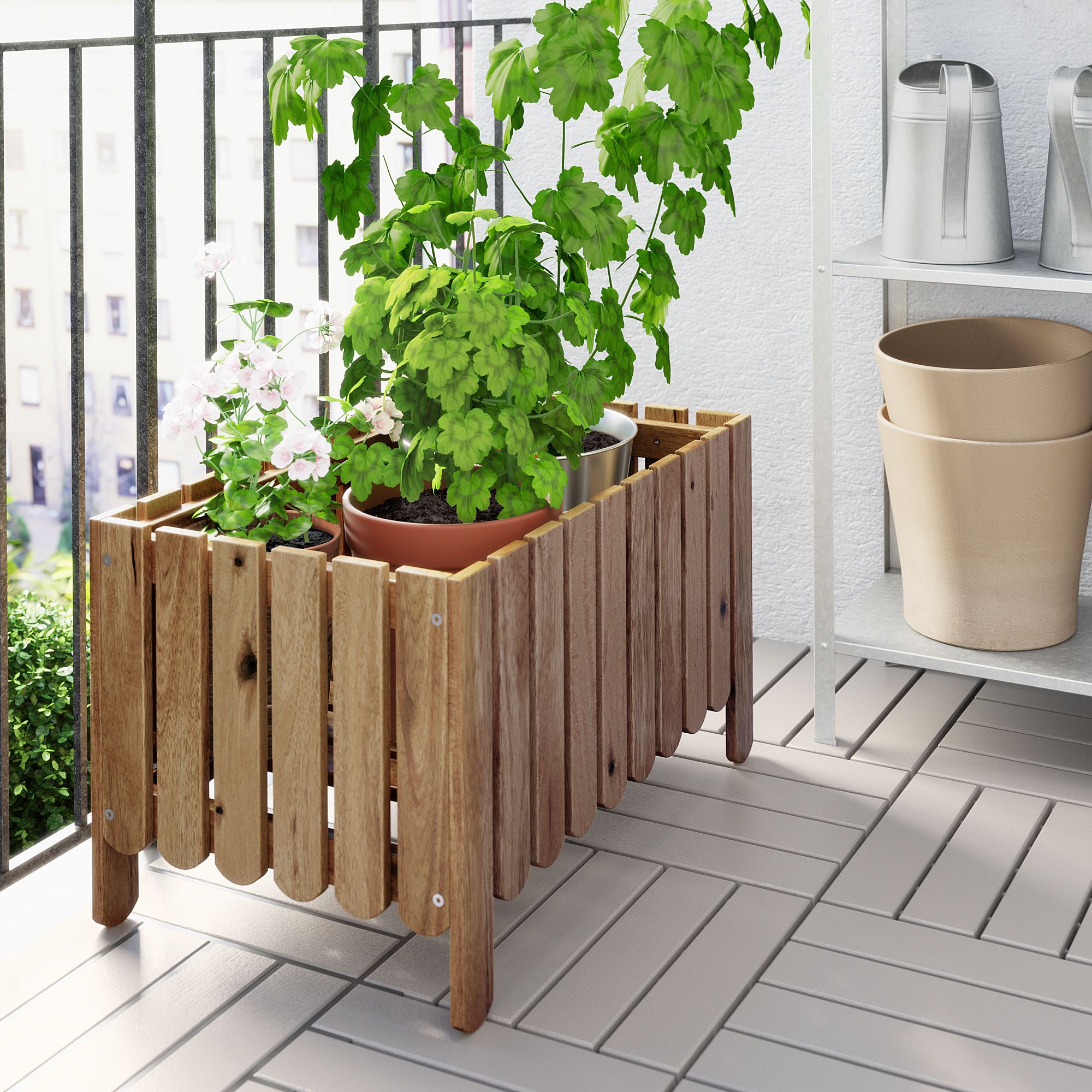ASKHOLMEN IKEA АСКХОЛЬМЕН Ящик для цветов, светло-коричневая морилка