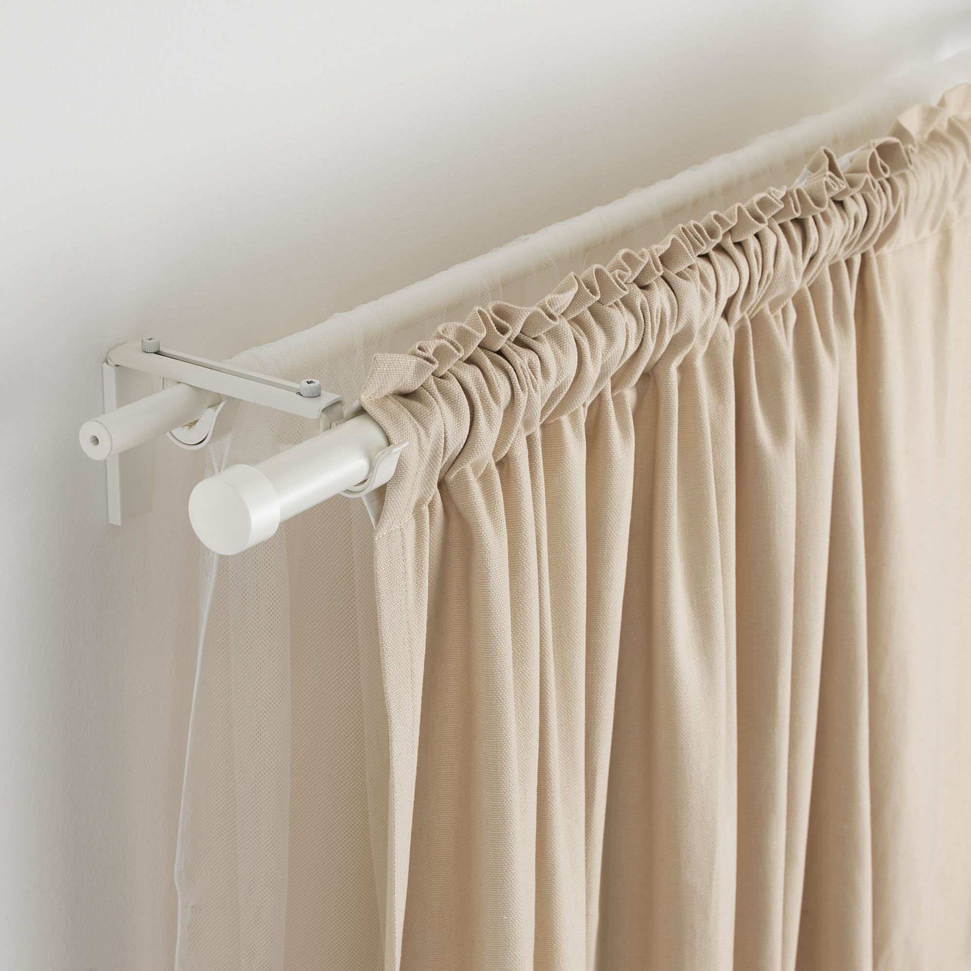 HUGAD IKEA ХУГАД Карниз гардинный, белый 210-385 см