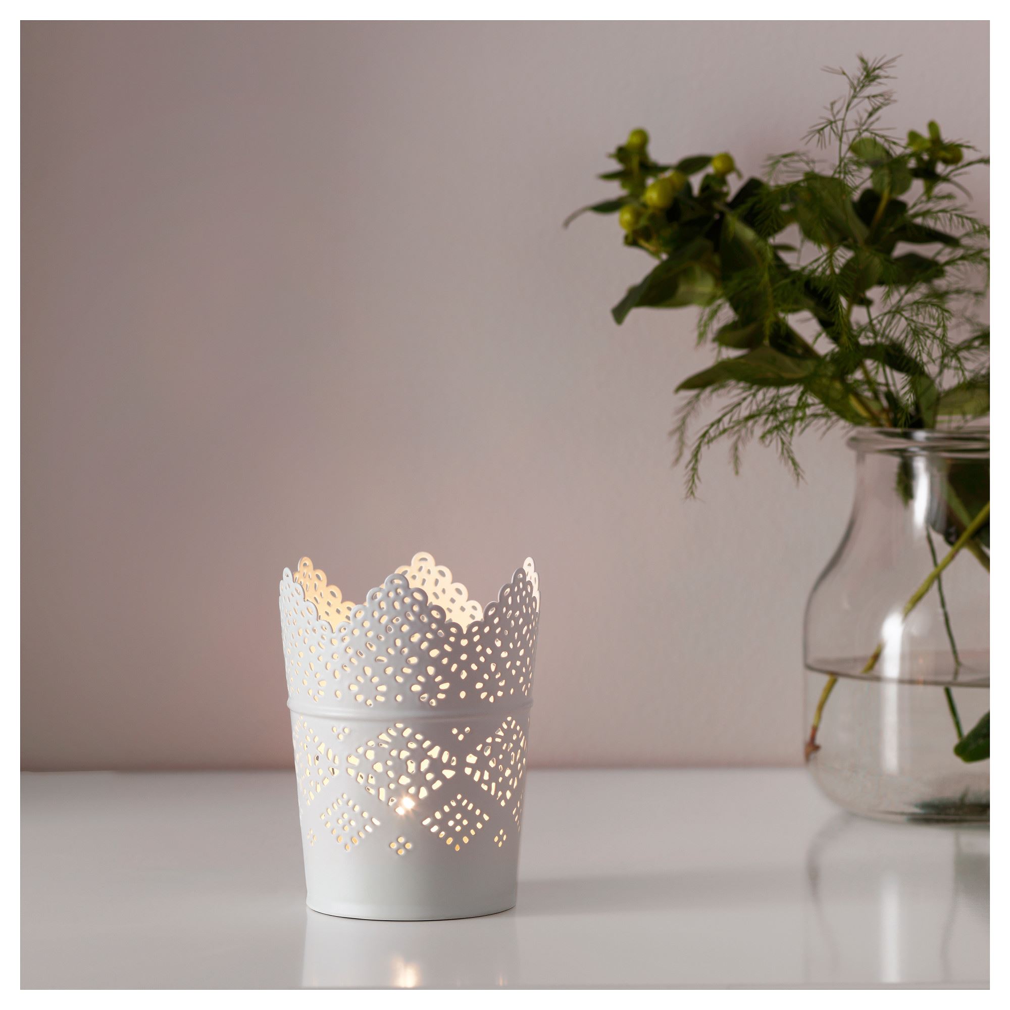 SKURAR IKEA Подсвечник, 11 см, белый  (ТОВАР ВЫШЕЛ ИЗ АССОРТИМЕНТА)