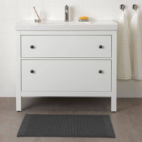 ALSTERN IKEA Коврик для ванной, темно-серый, 50x80 см