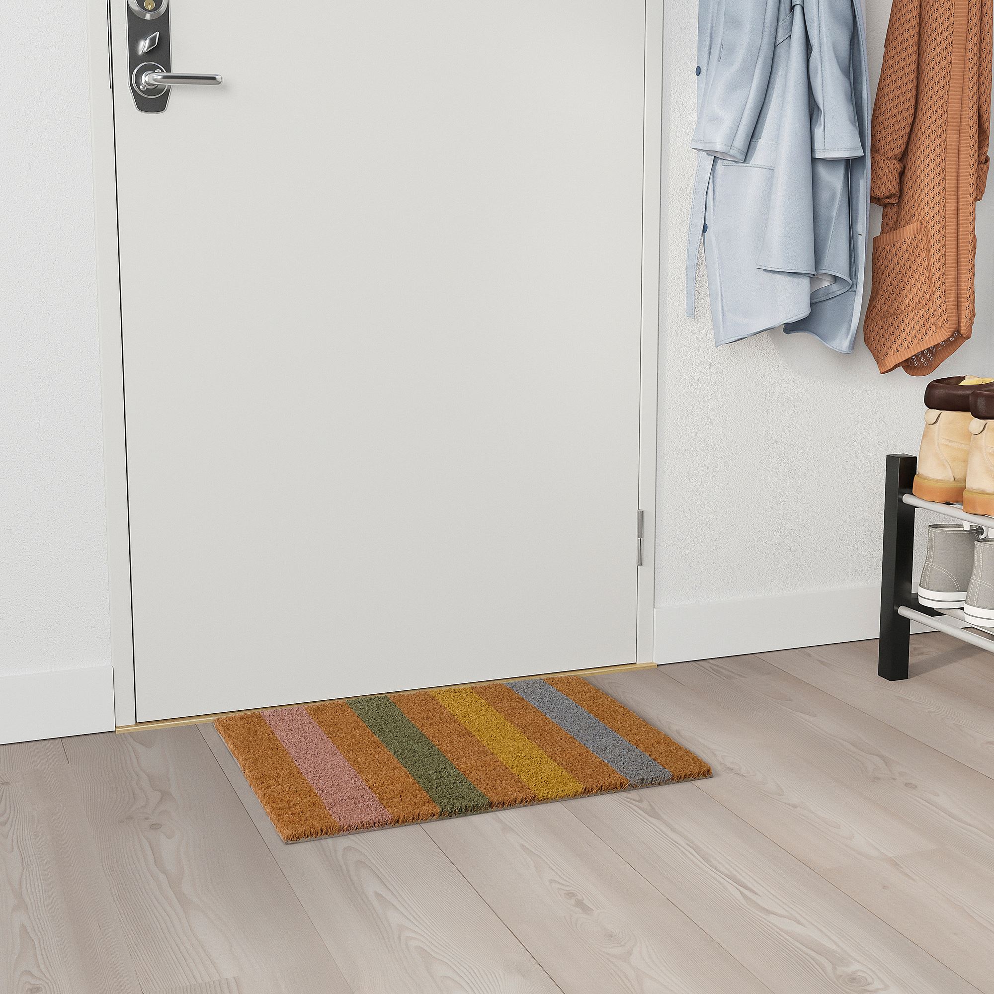 SOLLESTED IKEA СЁЛЛЕСТЕД Придверный коврик для дома, неокрашенный/полоска, 40x60 см  (ТОВАР ВЫШЕЛ ИЗ АССОРТИМЕНТА)