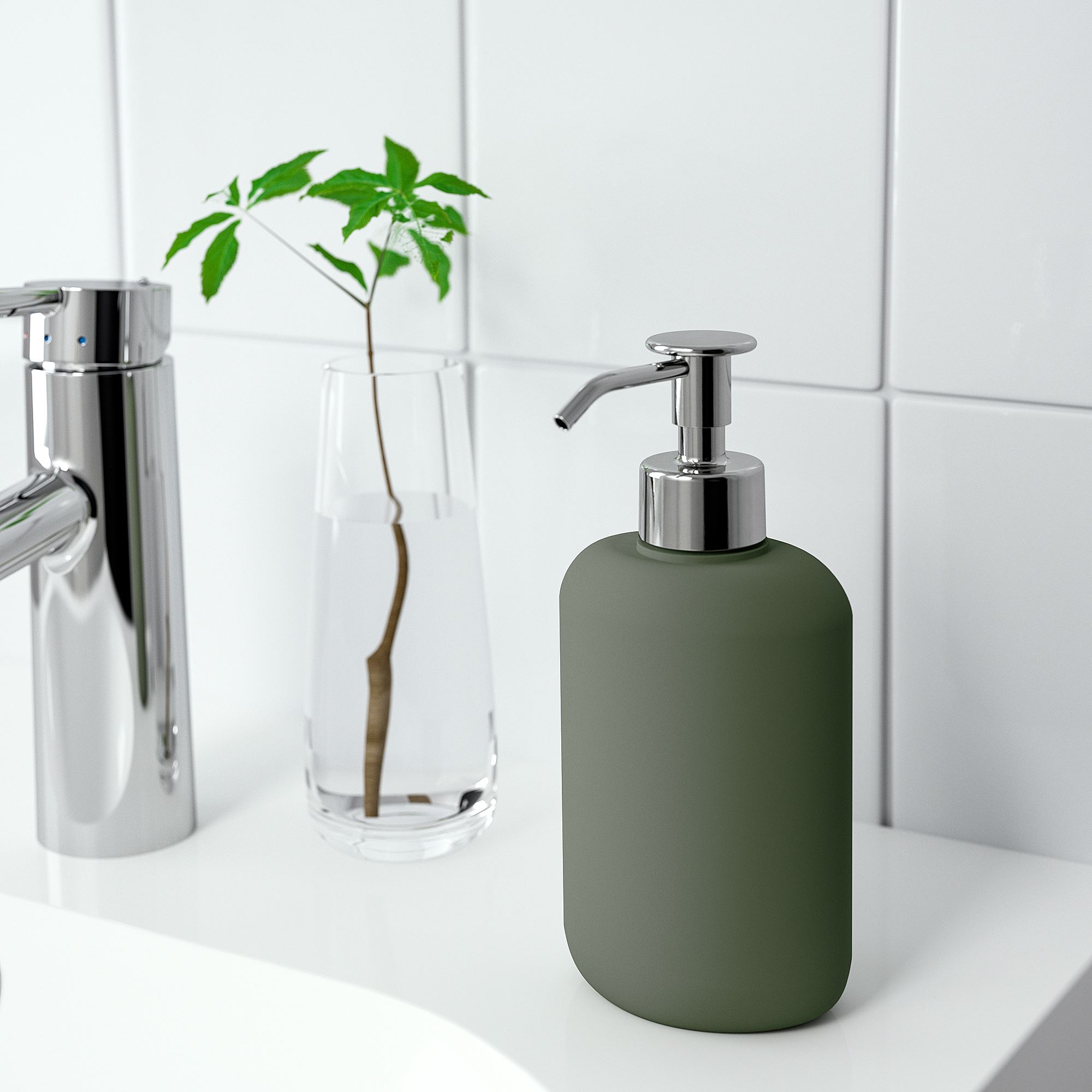 EKOLN IKEA Дозатор для жидкого мыла, серо-зеленый  (ТОВАР ВЫШЕЛ ИЗ АССОРТИМЕНТА)