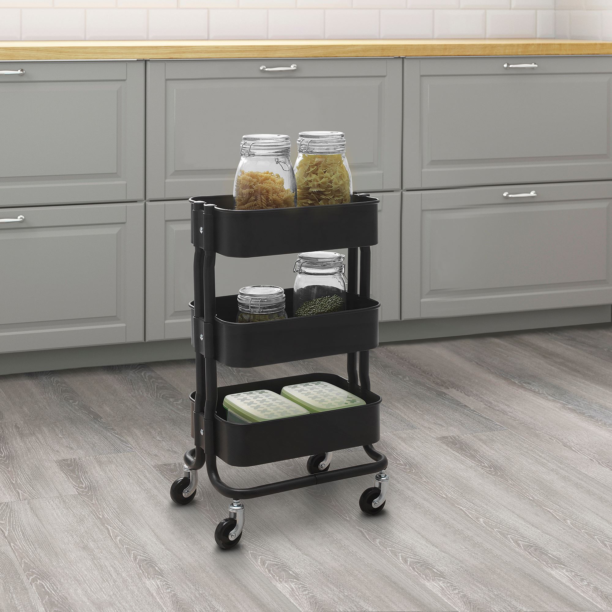 RASHULT IKEA Тележка, черный, 28x38x65 см  (ТОВАР ВЫШЕЛ ИЗ АССОРТИМЕНТА)