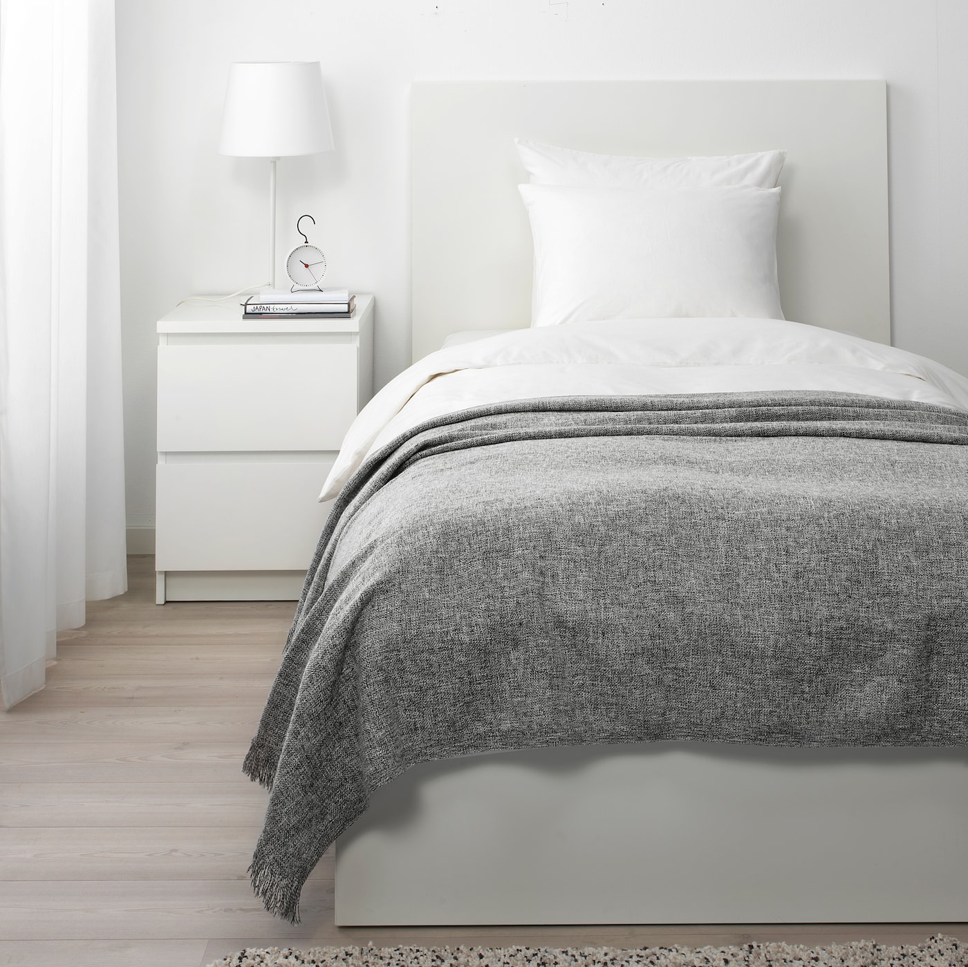 INGRUN IKEA ИНГРУН Плед, серый, 130x170 см  (ТОВАР ВЫШЕЛ ИЗ АССОРТИМЕНТА)