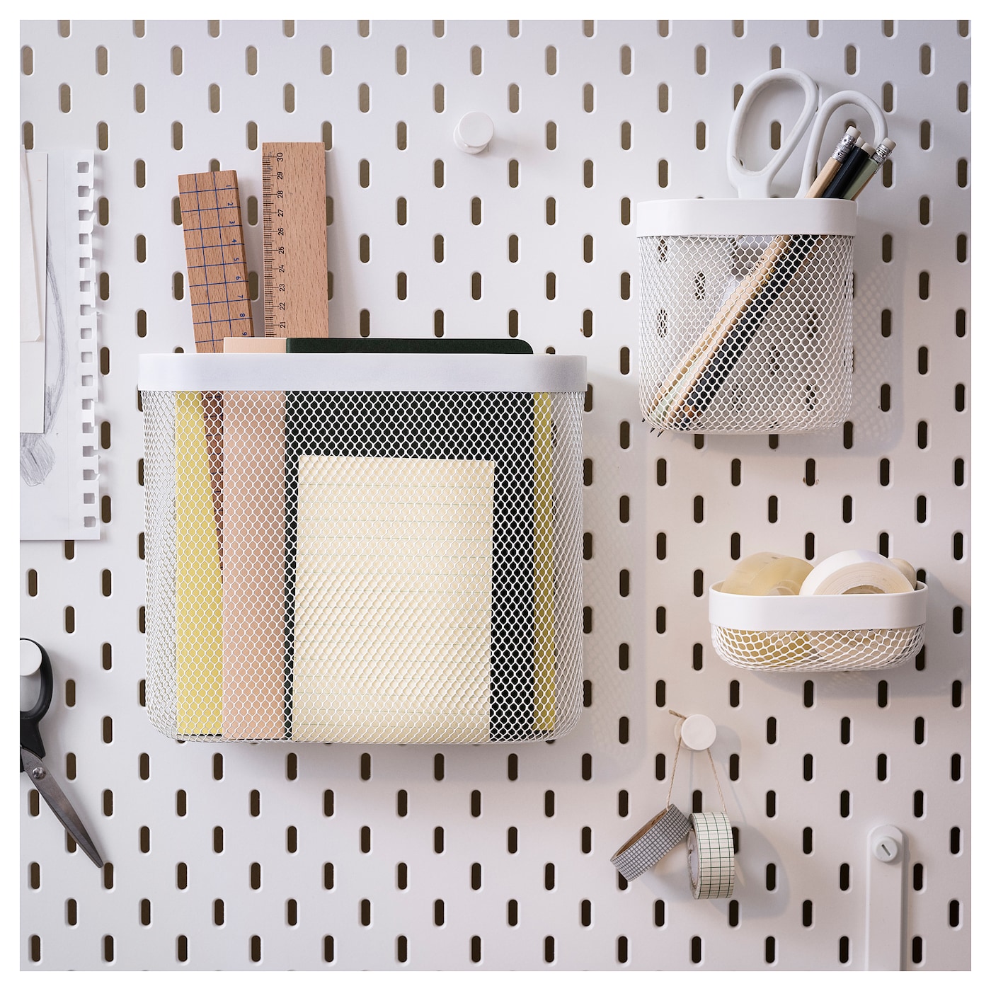 SKADIS IKEA СКОДИС Корзина для хранения, 3 шт., белый