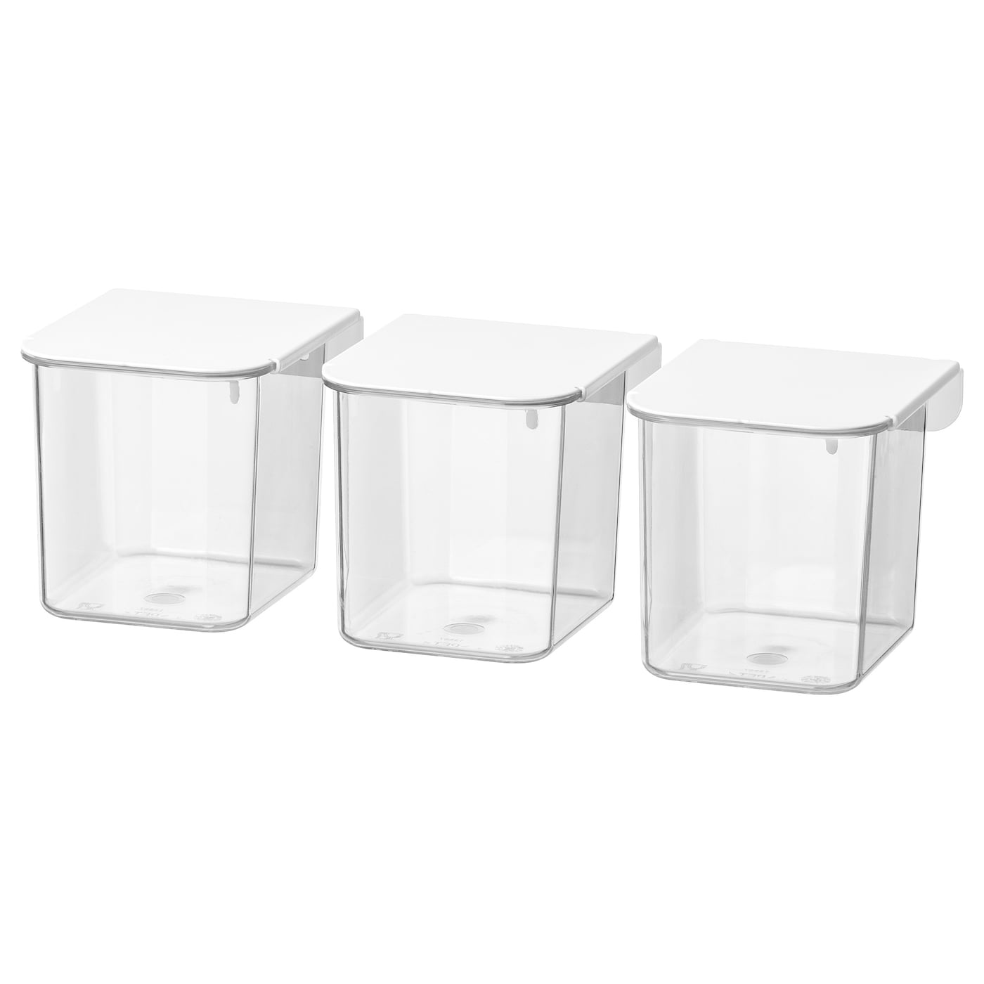 SKADIS IKEA СКОДИС Контейнер с крышкой, белый, 3 шт