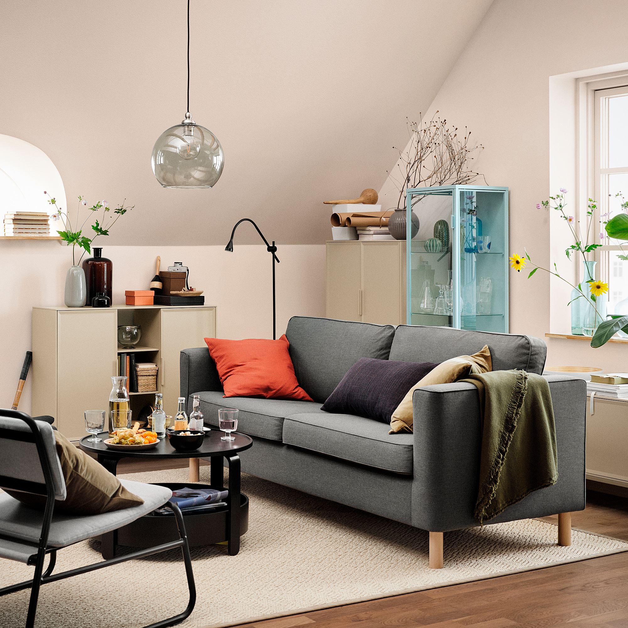 PARUP IKEA 3-местный диван, Visslie серый