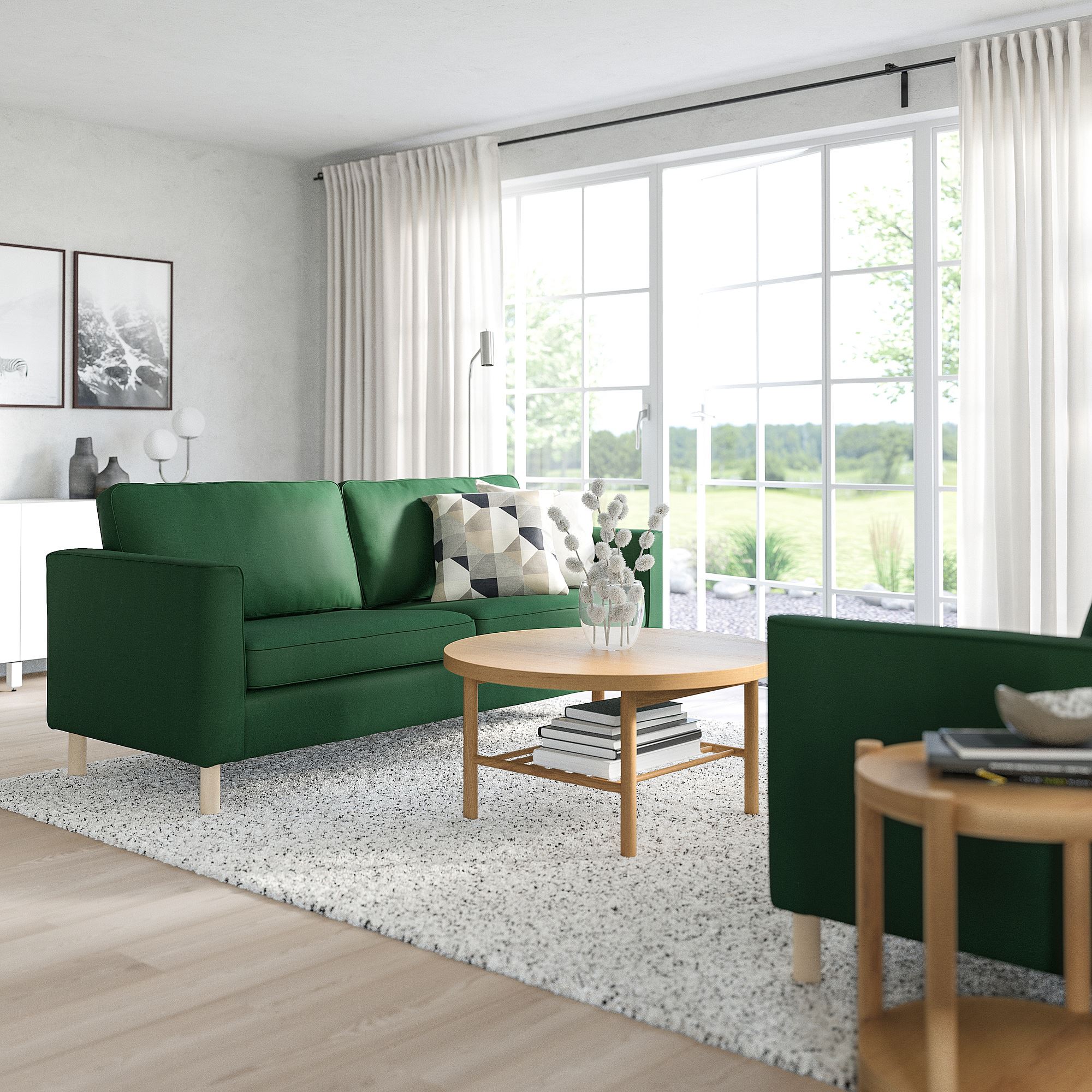 PARUP IKEA 3-местный диван, Visslie темно-зеленый  (ТОВАР ВЫШЕЛ ИЗ АССОРТИМЕНТА)