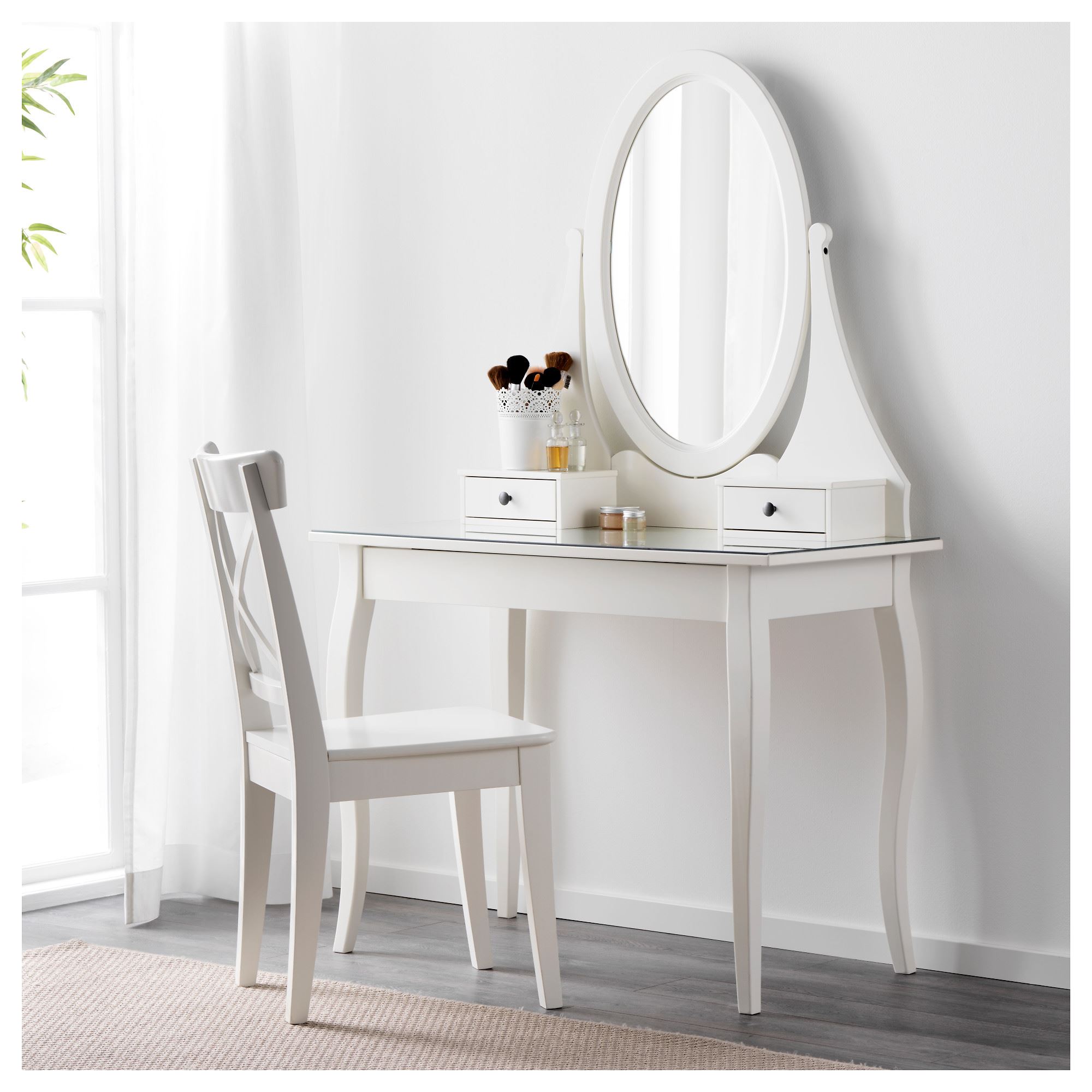 HEMNES IKEA ХЕМНЭС Туалетный столик с зркл, белый, 100x50 см