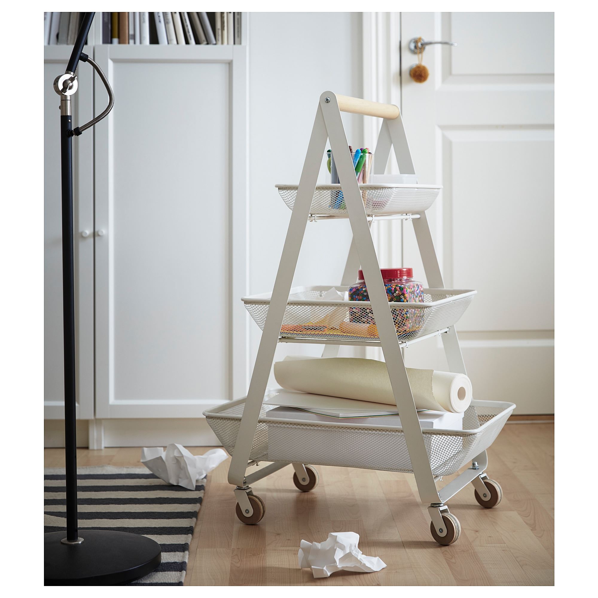 RISATORP IKEA Тележка, 57x39x86 см, белый  (ТОВАР ВЫШЕЛ ИЗ АССОРТИМЕНТА)