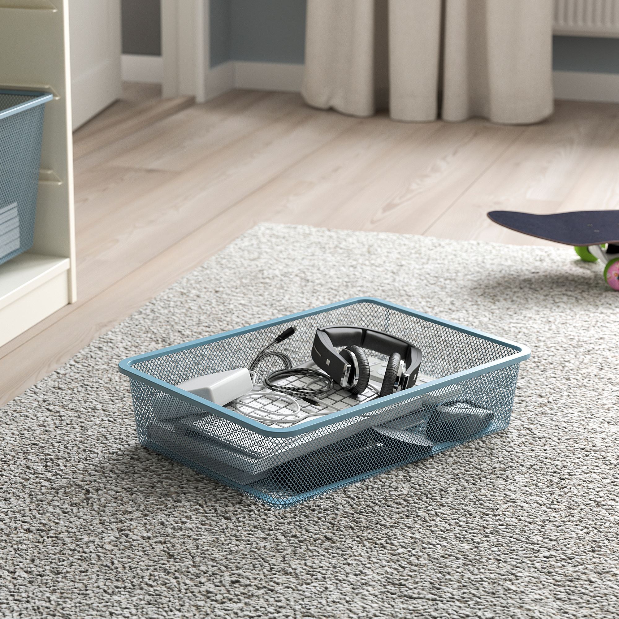 TROFAST IKEA Сетчатый контейнер, 42x30x10 см, серо-синий