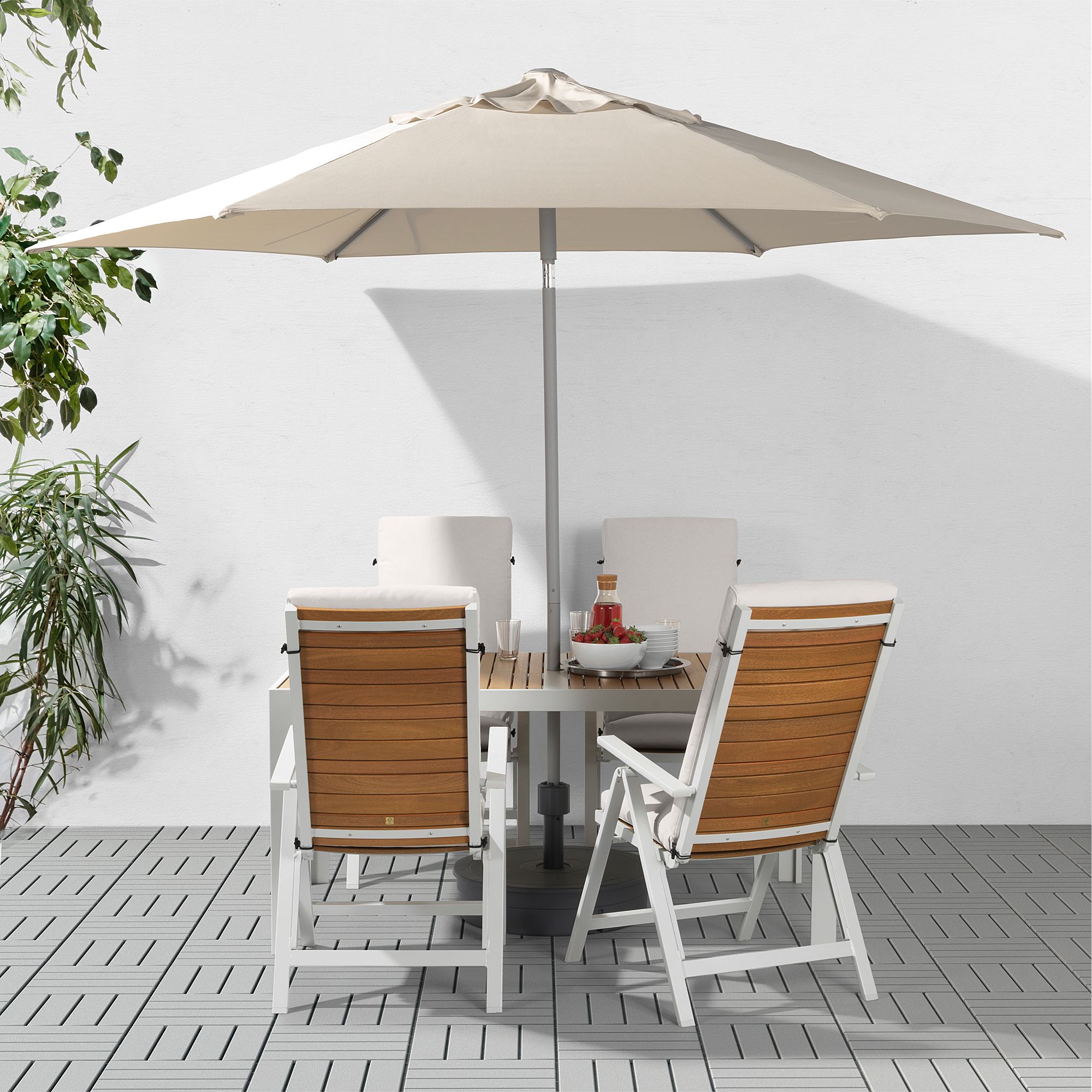 KUGGO/LINDOJA IKEA Зонт от солнца с опорой, 300 cm, бежевый  (ТОВАР ВЫШЕЛ ИЗ АССОРТИМЕНТА)