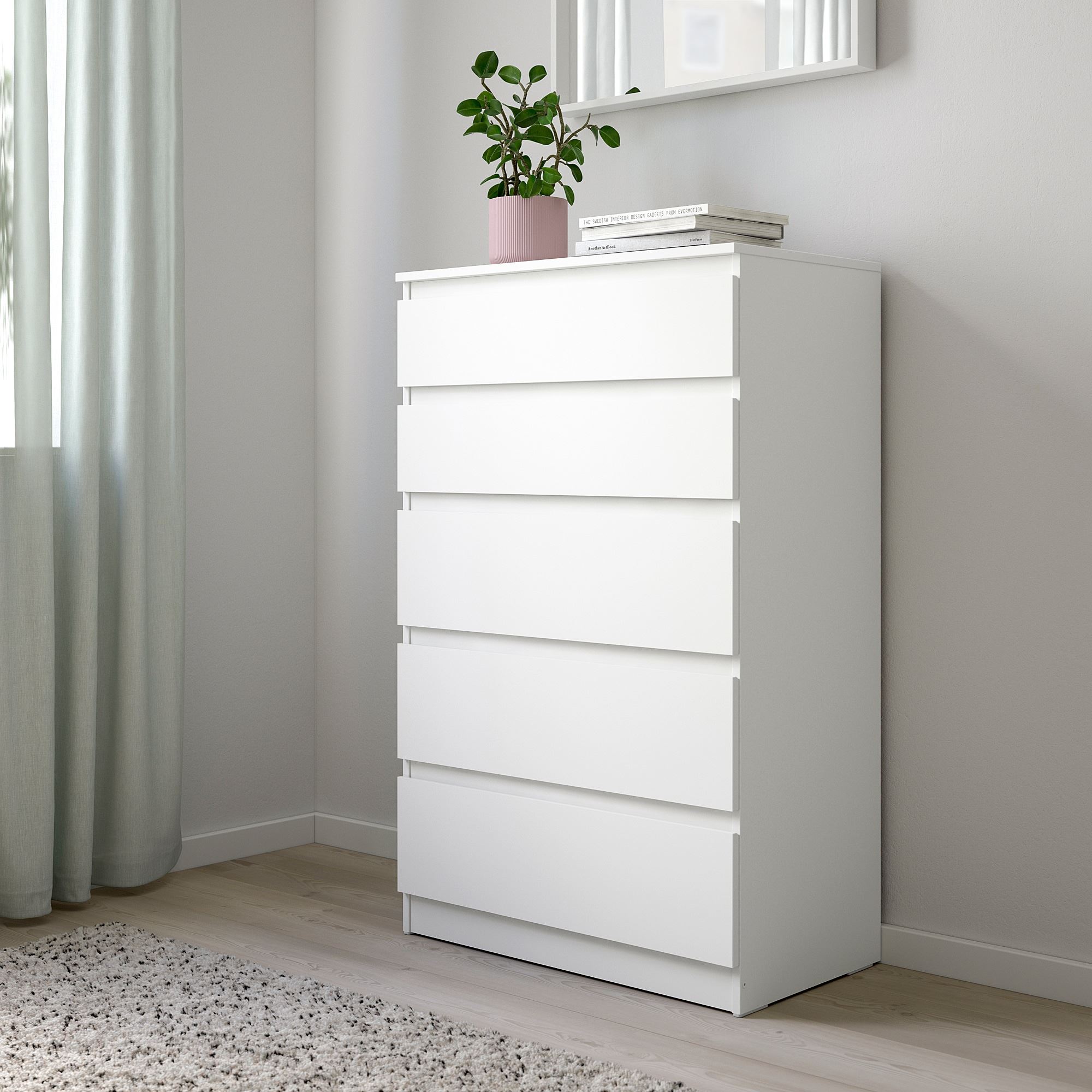 KULLEN IKEA Комод с 5 ящиками, 70x112 см, белый