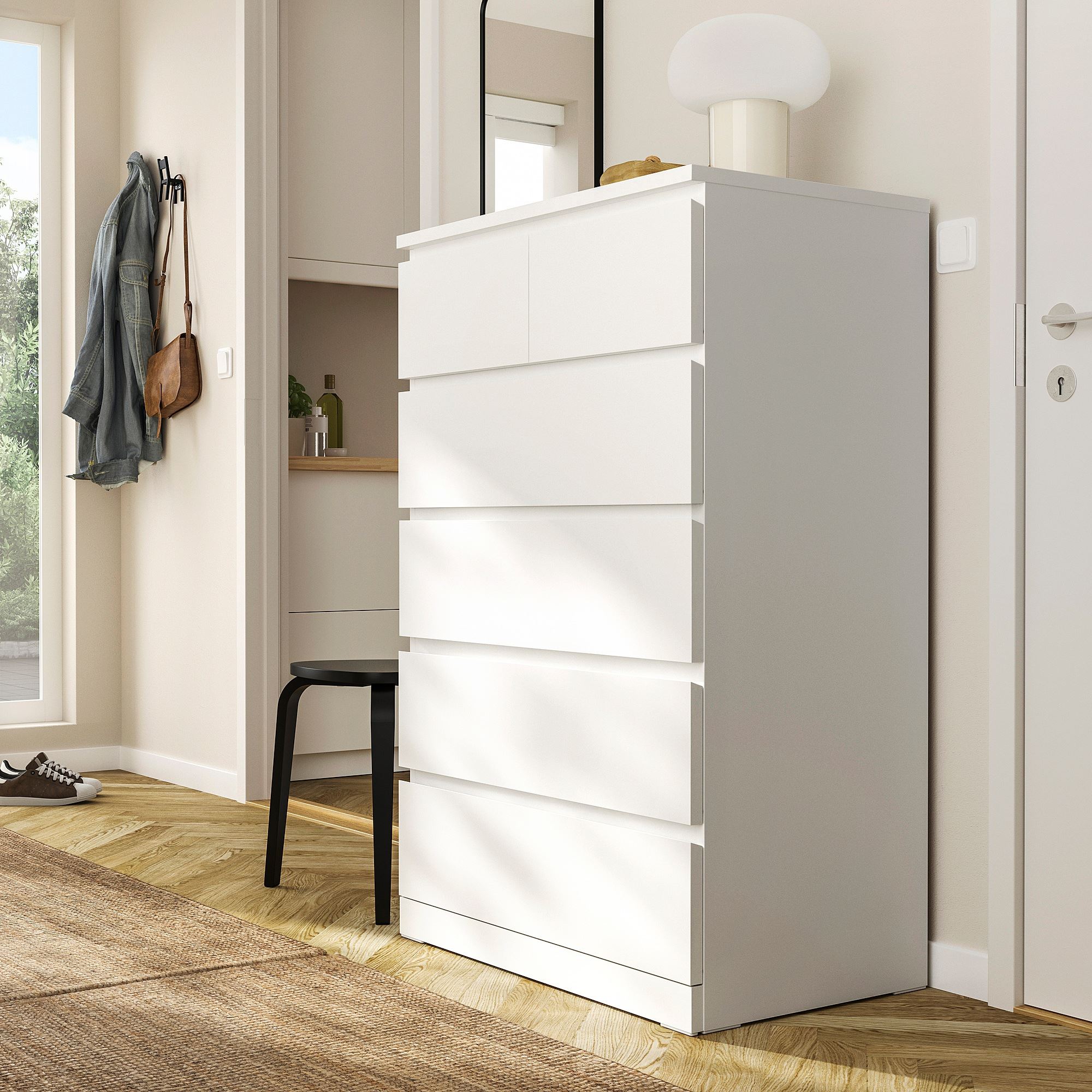 MALM IKEA Комод с 6 ящиками, 80x123 см, белый