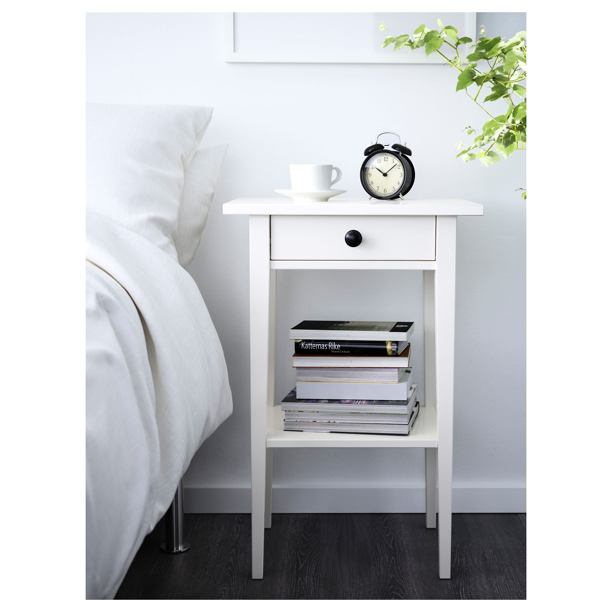 HEMNES IKEA Тумба прикроватная, 46x35 см, белая морилка
