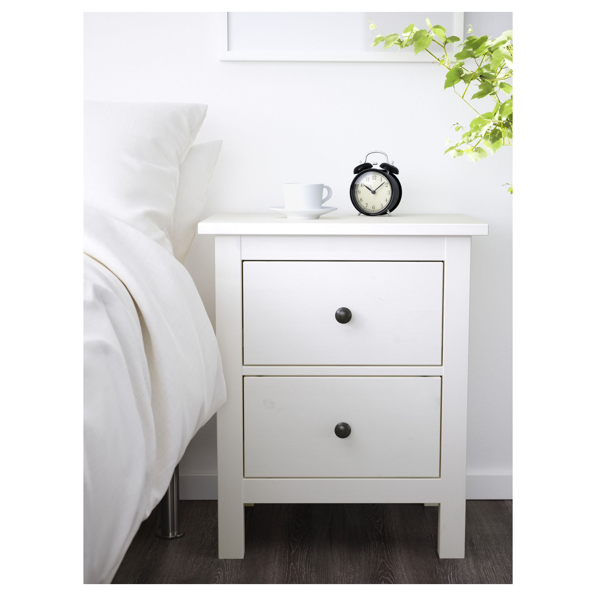 HEMNES IKEA Комод с 2 ящиками, 54x66 см, белая морилка