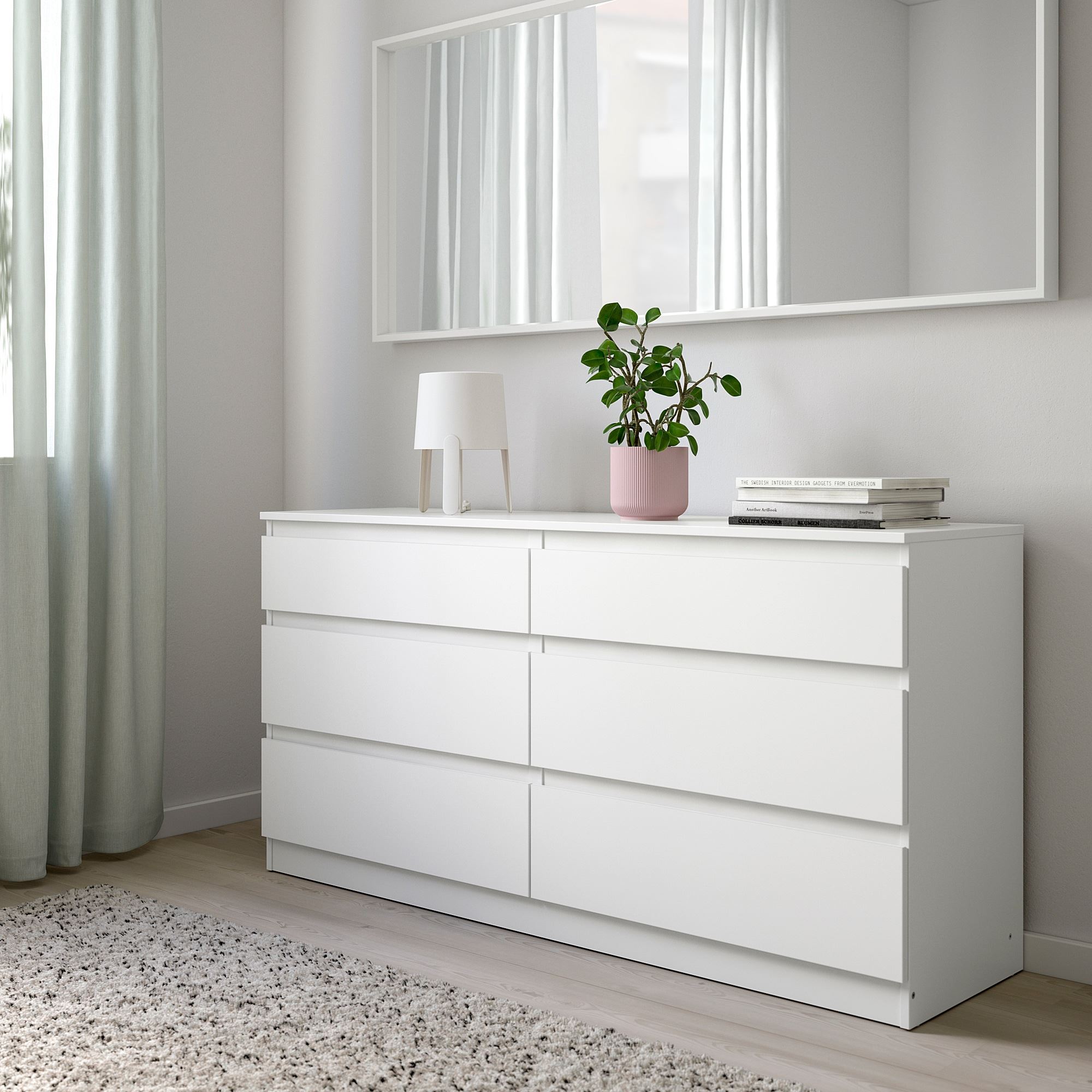 KULLEN IKEA Комод с 6 ящиками, 140x72 см, белый
