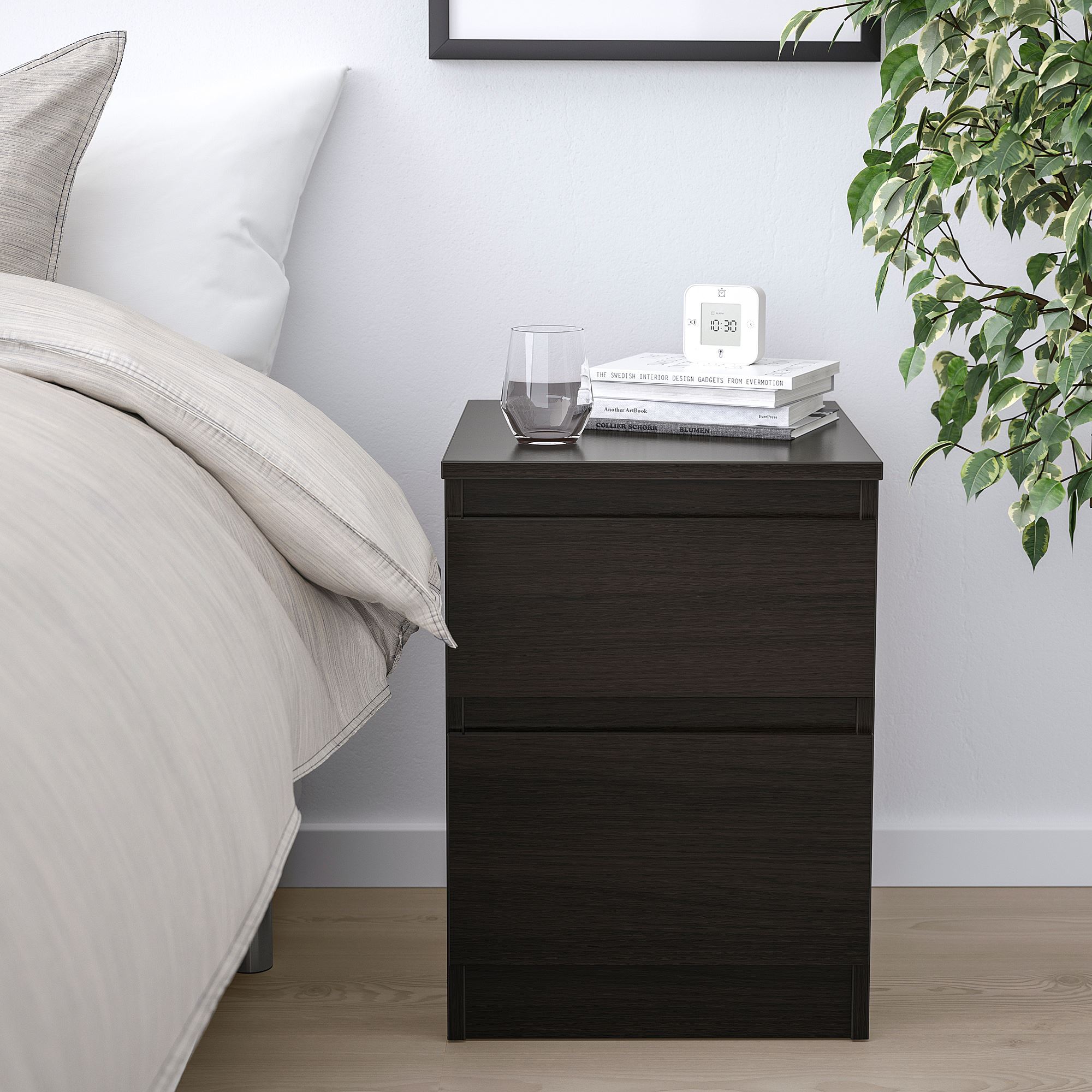 KULLEN IKEA Комод с 2 ящиками, 35x49 см, черно-коричневый