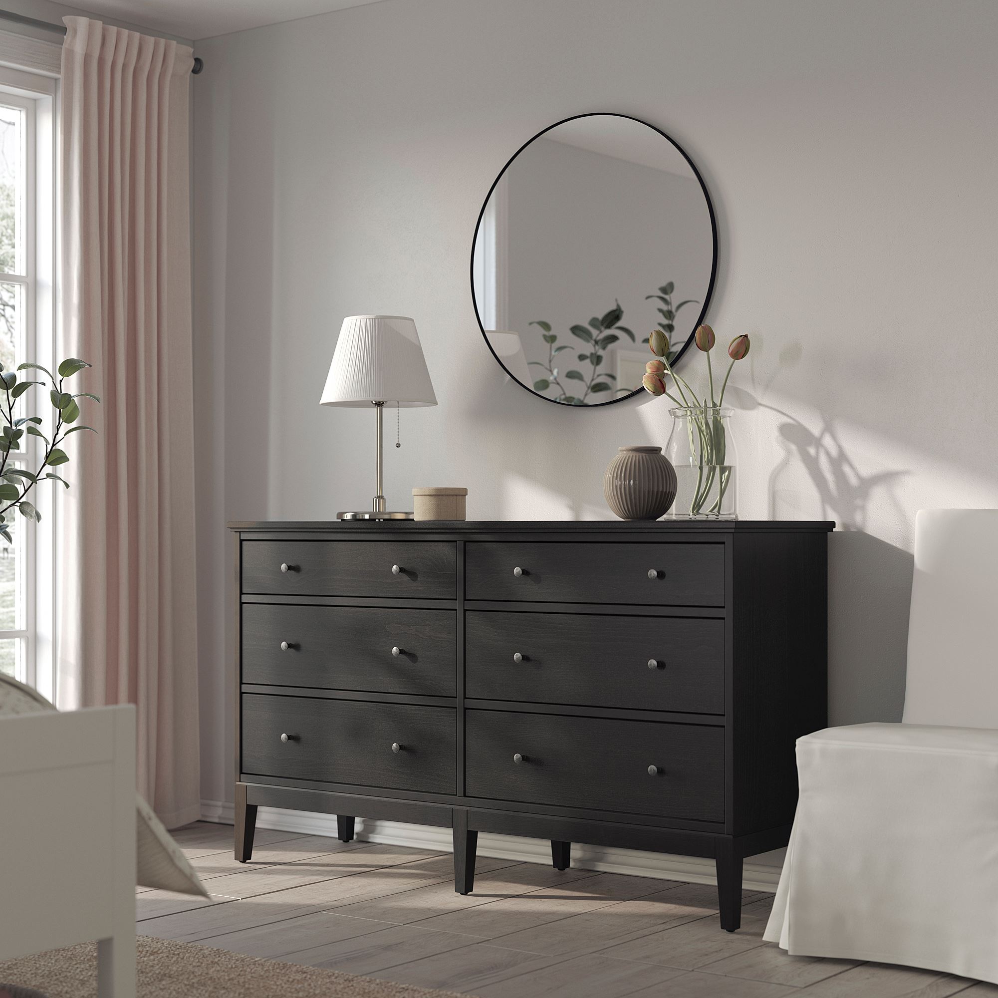 IDANAS IKEA Комод с 6 ящиками, 162x95 см, темно-коричневый морилка