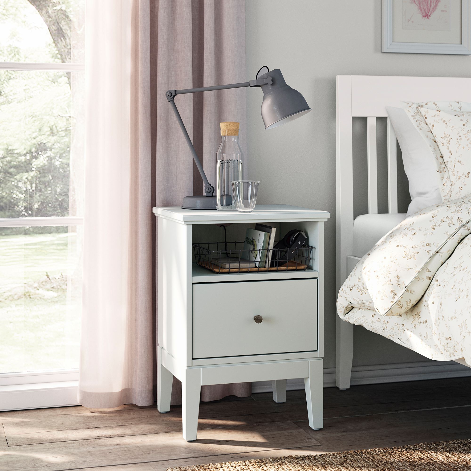 IDANAS IKEA Тумба прикроватная, 47x40 см, белый