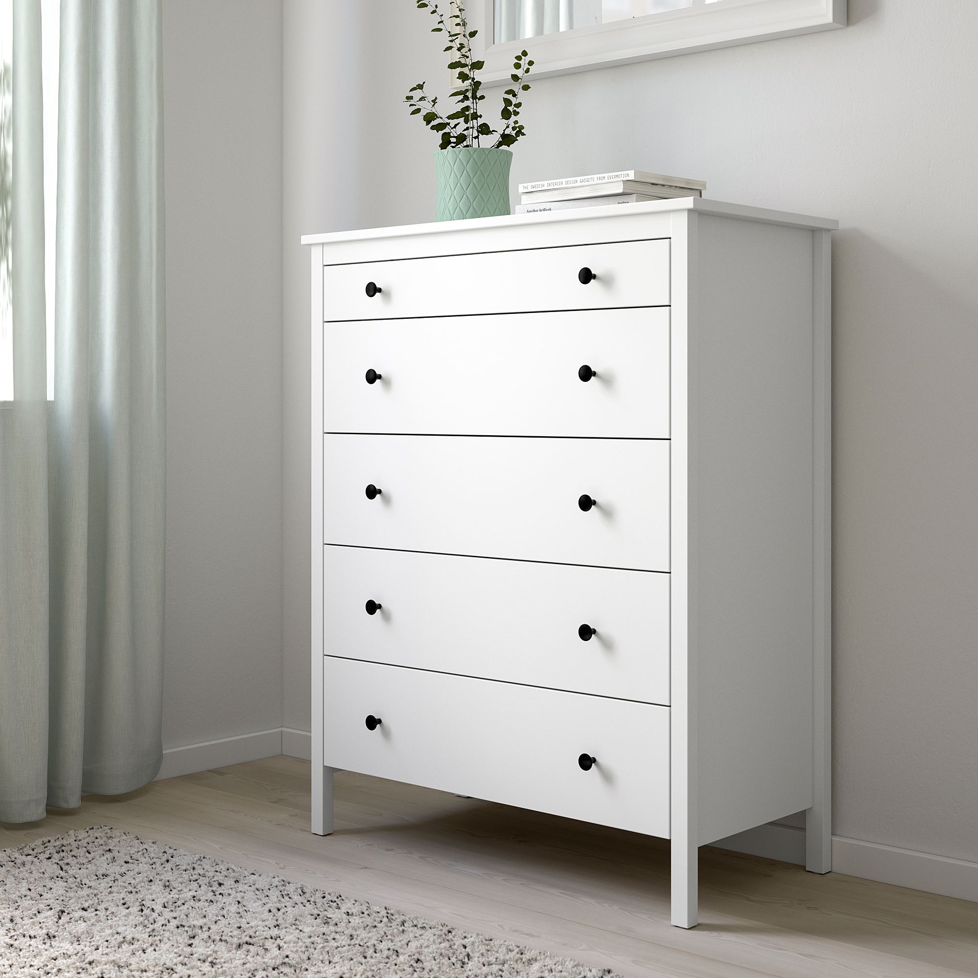 KOPPANG IKEA Комод с 5 ящиками, 90x114 см, белый