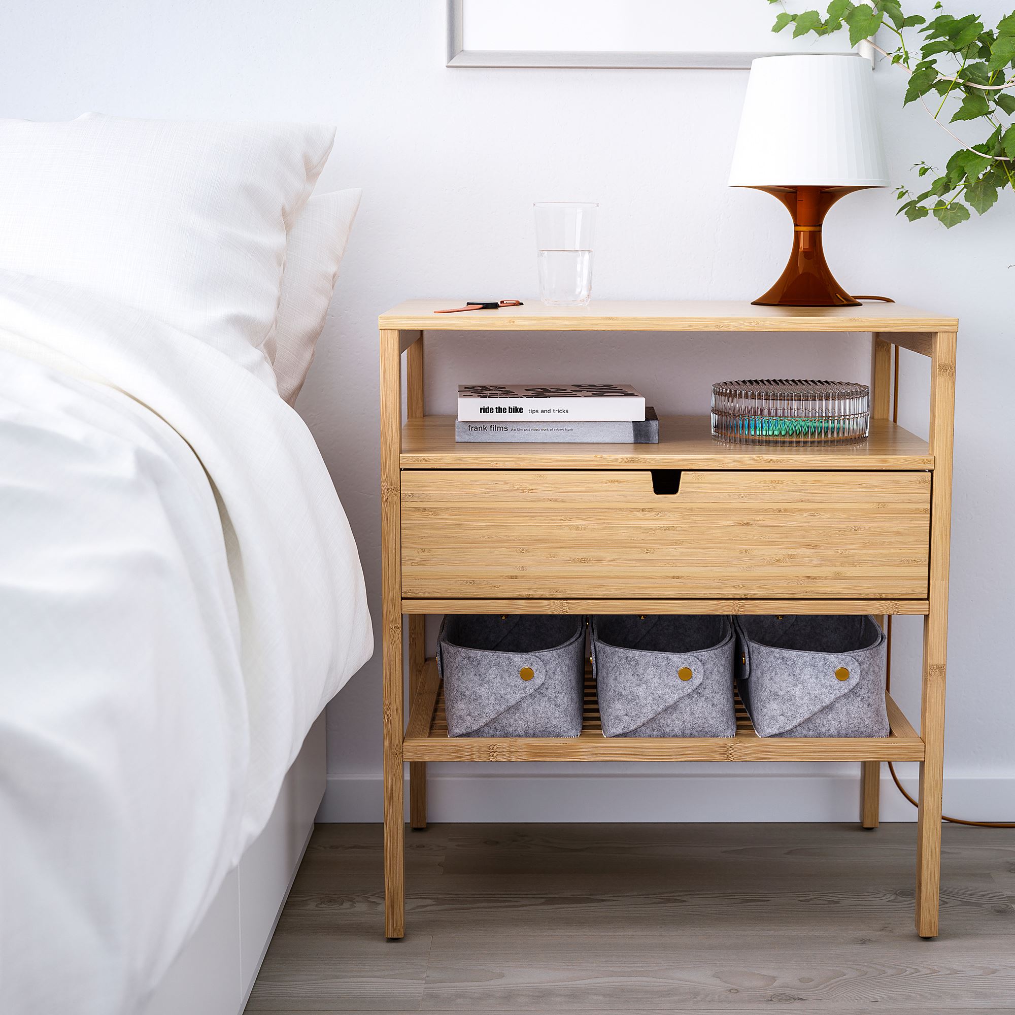 NORDKISA IKEA Тумба прикроватная, 60x40 см, бамбук