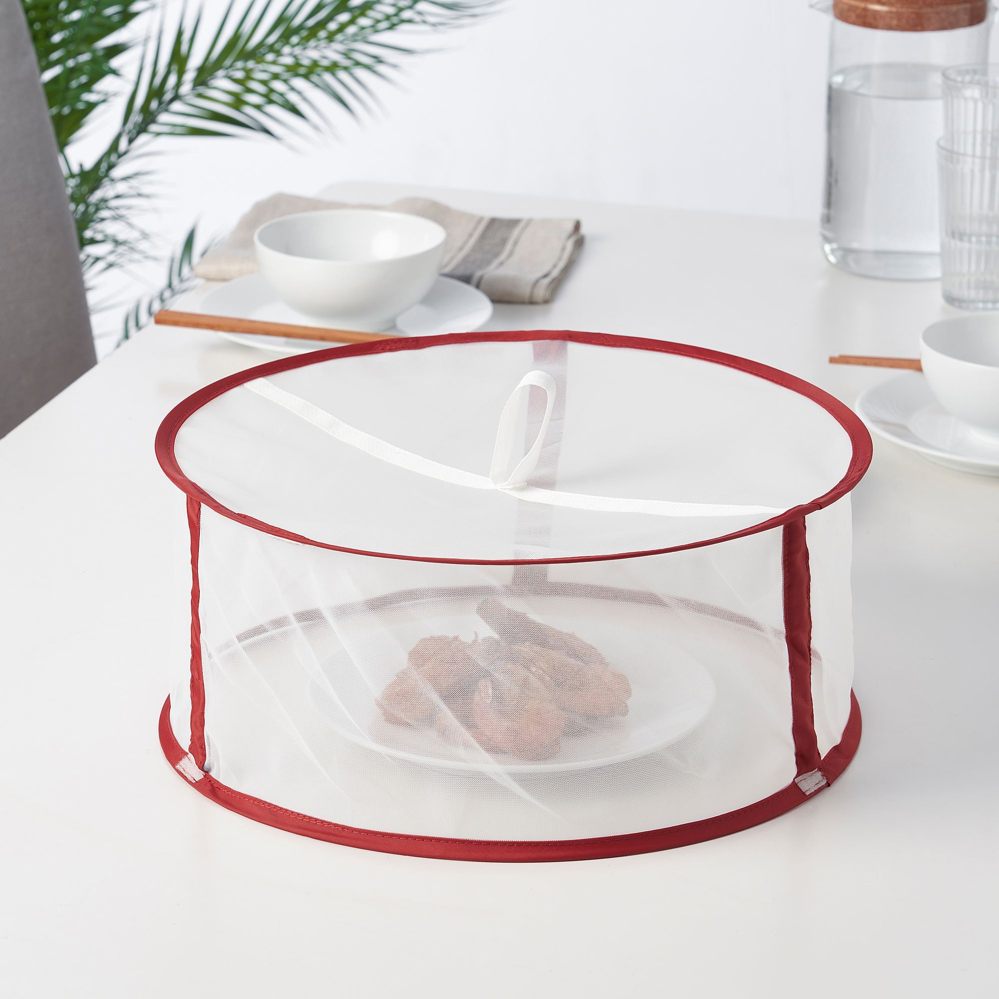LERFLUNDRA IKEA Защитник еды, красный/белый, 36x15 см  (ТОВАР ВЫШЕЛ ИЗ АССОРТИМЕНТА)