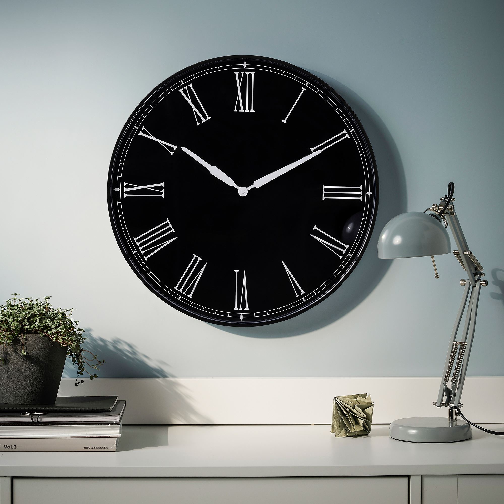 DRABBLIG IKEA Настенные часы, 52 см, чёрный