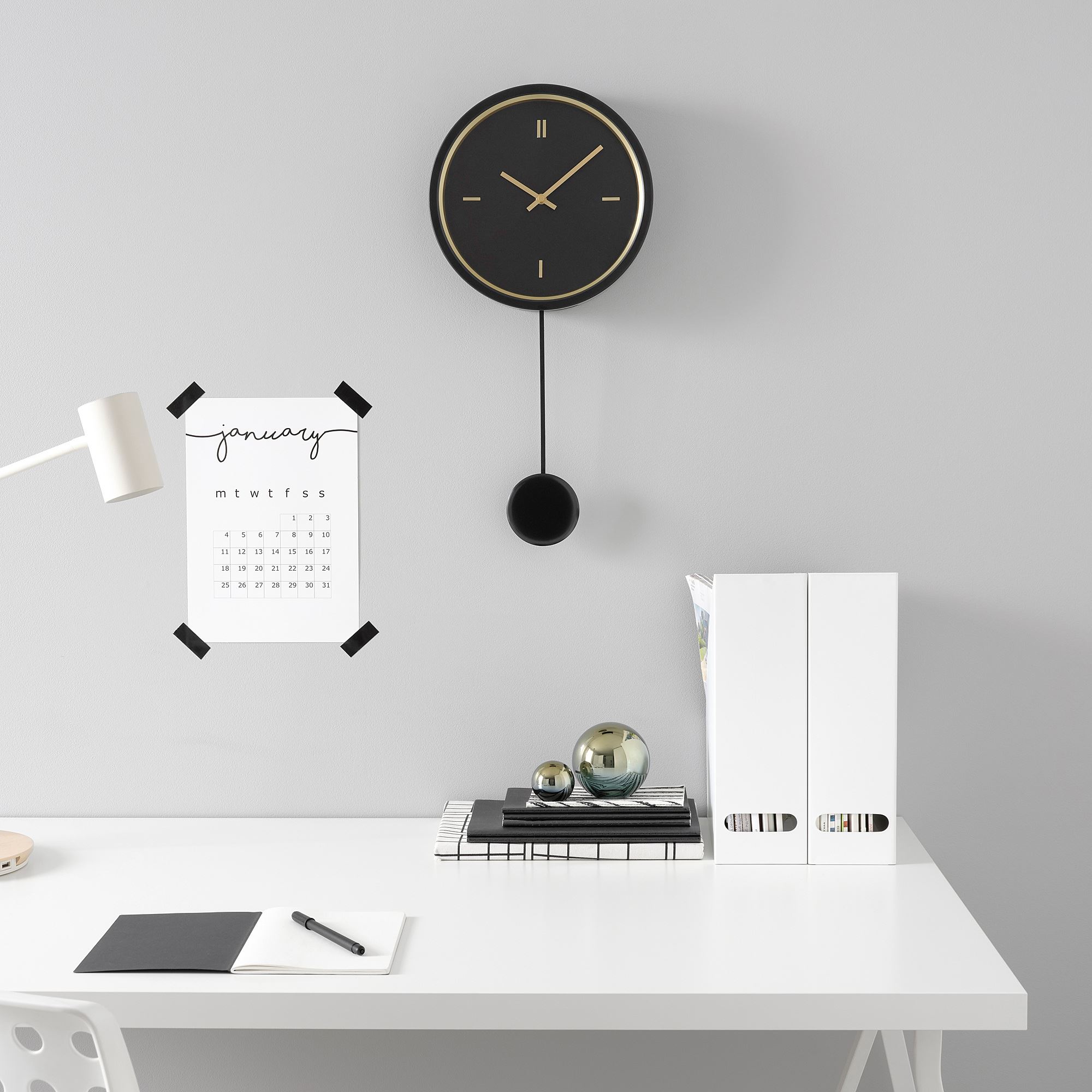 STURSK IKEA Настенные часы, 26 см, чёрный