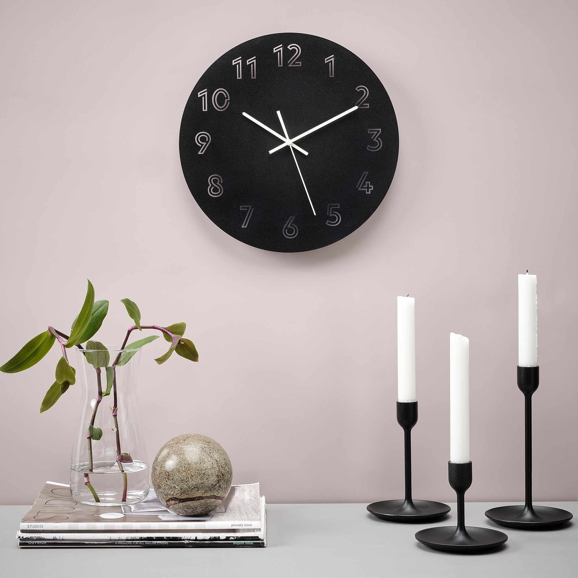 TUNNIS IKEA Настенные часы, 30 см, низковольтный/черный