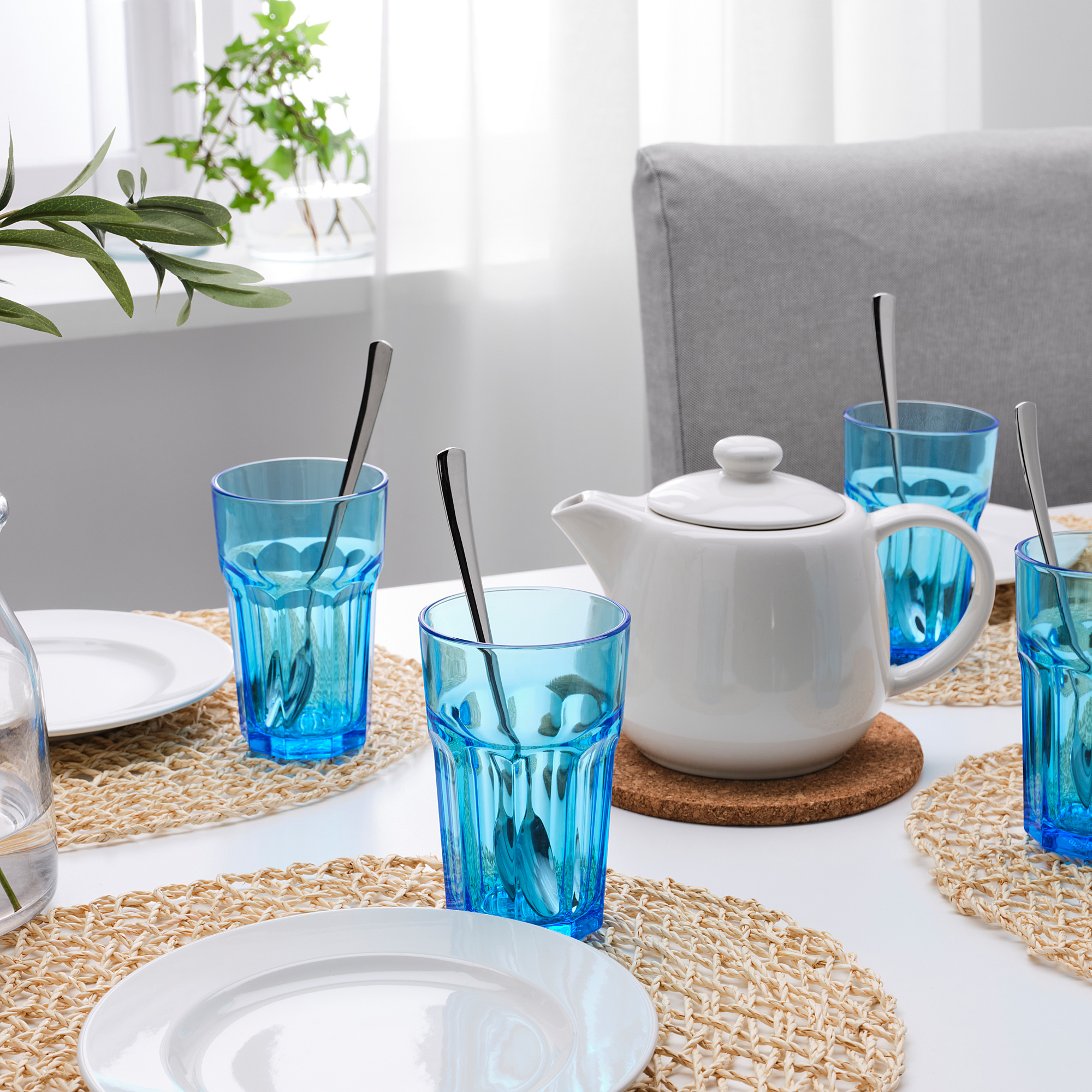 POKAL IKEA Стакан, синий, 350 мл, 4 шт.  (ТОВАР ВЫШЕЛ ИЗ АССОРТИМЕНТА)